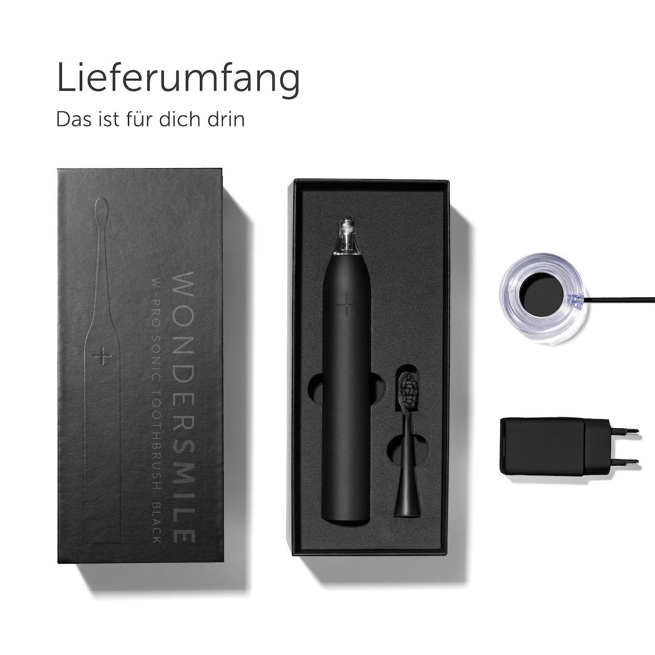 Wondersmile Schallzahnbürste Pro Ultimate Black - Testsieger - 100 Tage risikofrei testen