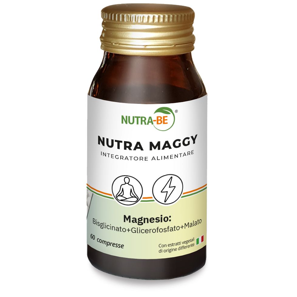 Nutra Maggy - Magnesio Bisglicinato, Malato, Glicerofosfato – Stanchezza, Muscoli, Stress