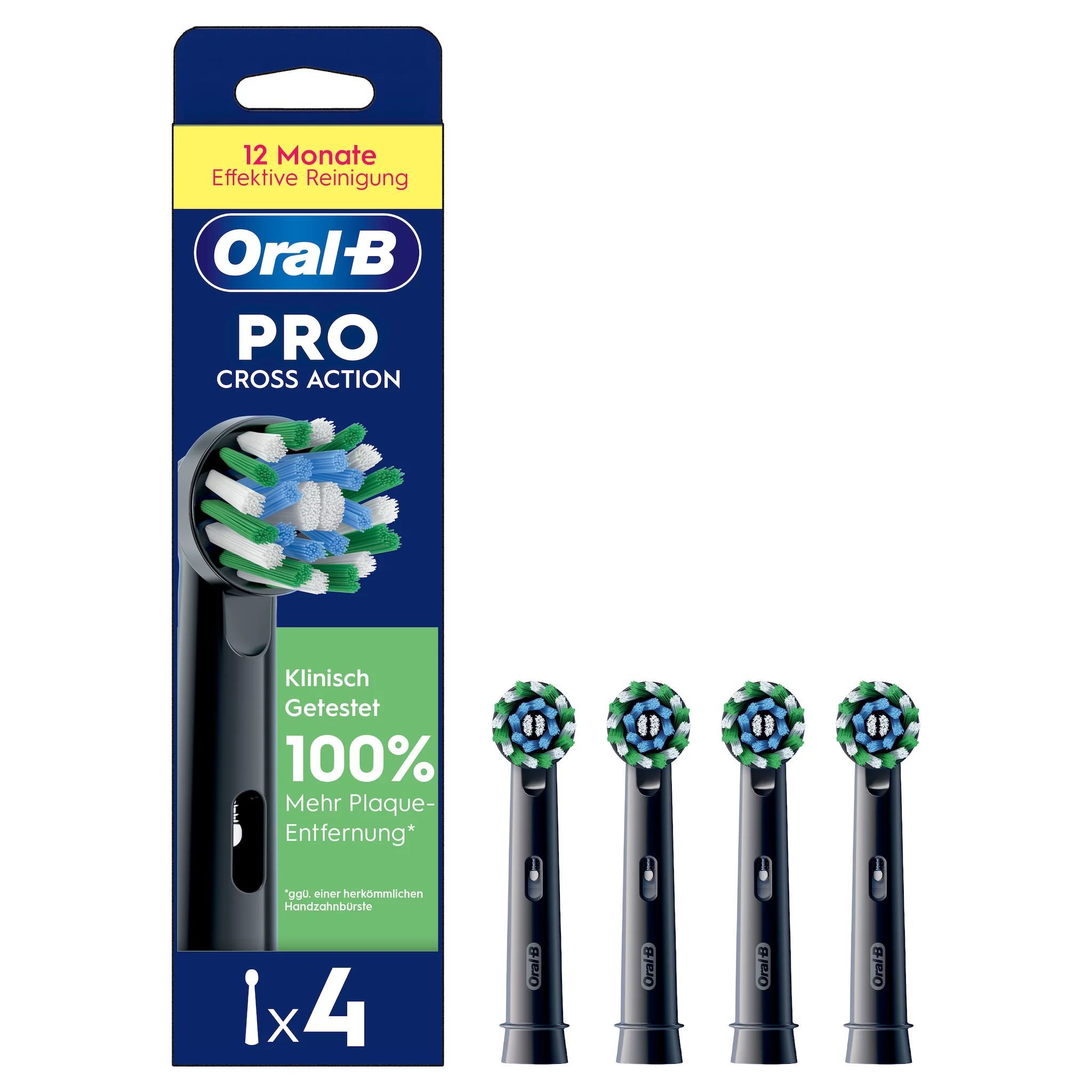 Oral-B Pro CrossAction Schwarz 4er Aufsteckbürsten 4 St