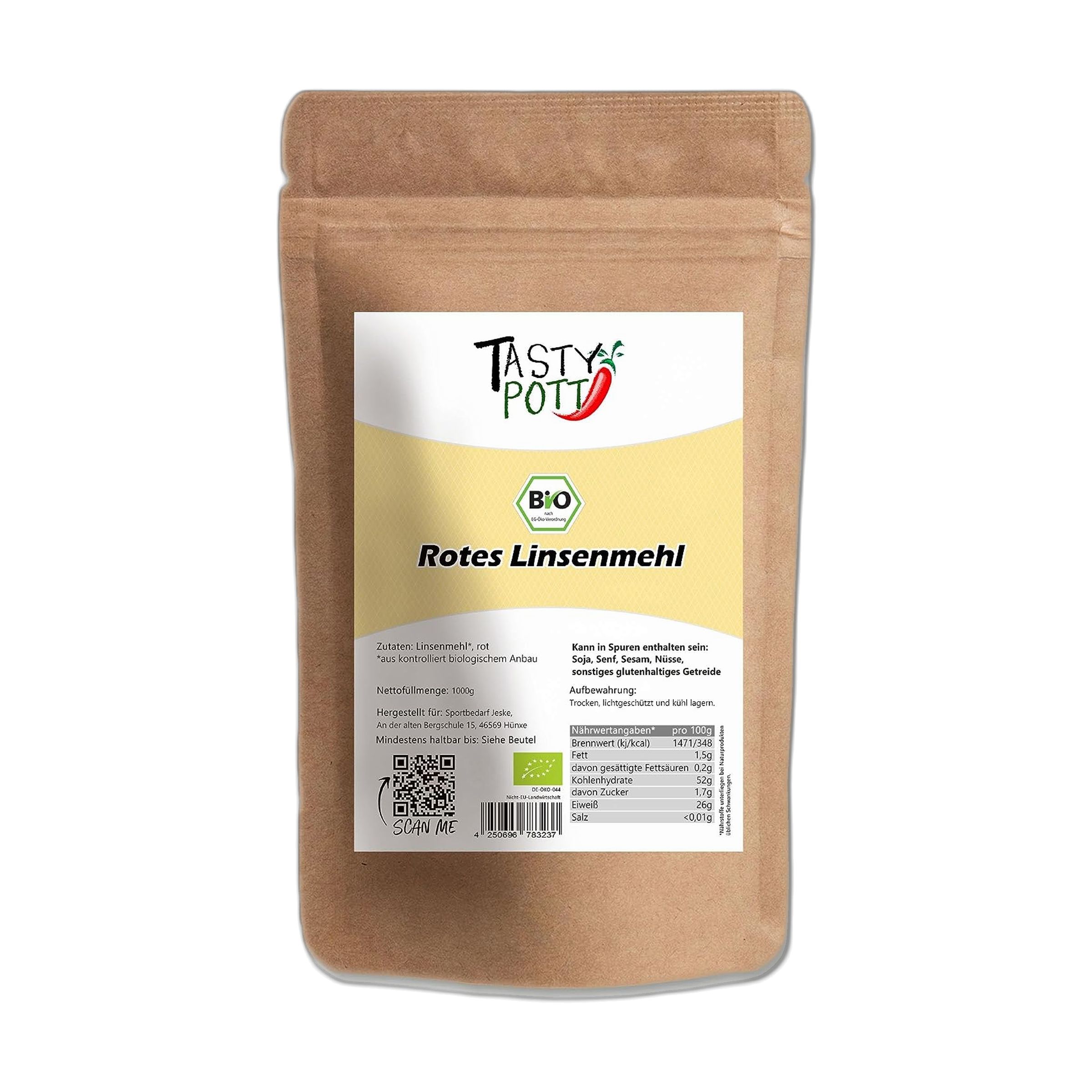 Tasty-Pott Tasty Pott Bio Rotes Linsenmehl 3000 g