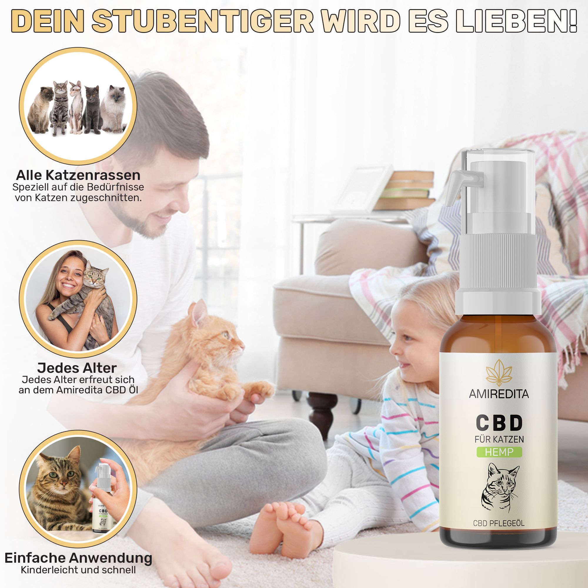 Amiredita CBD Öl Katzen 750mg - Hanfaroma