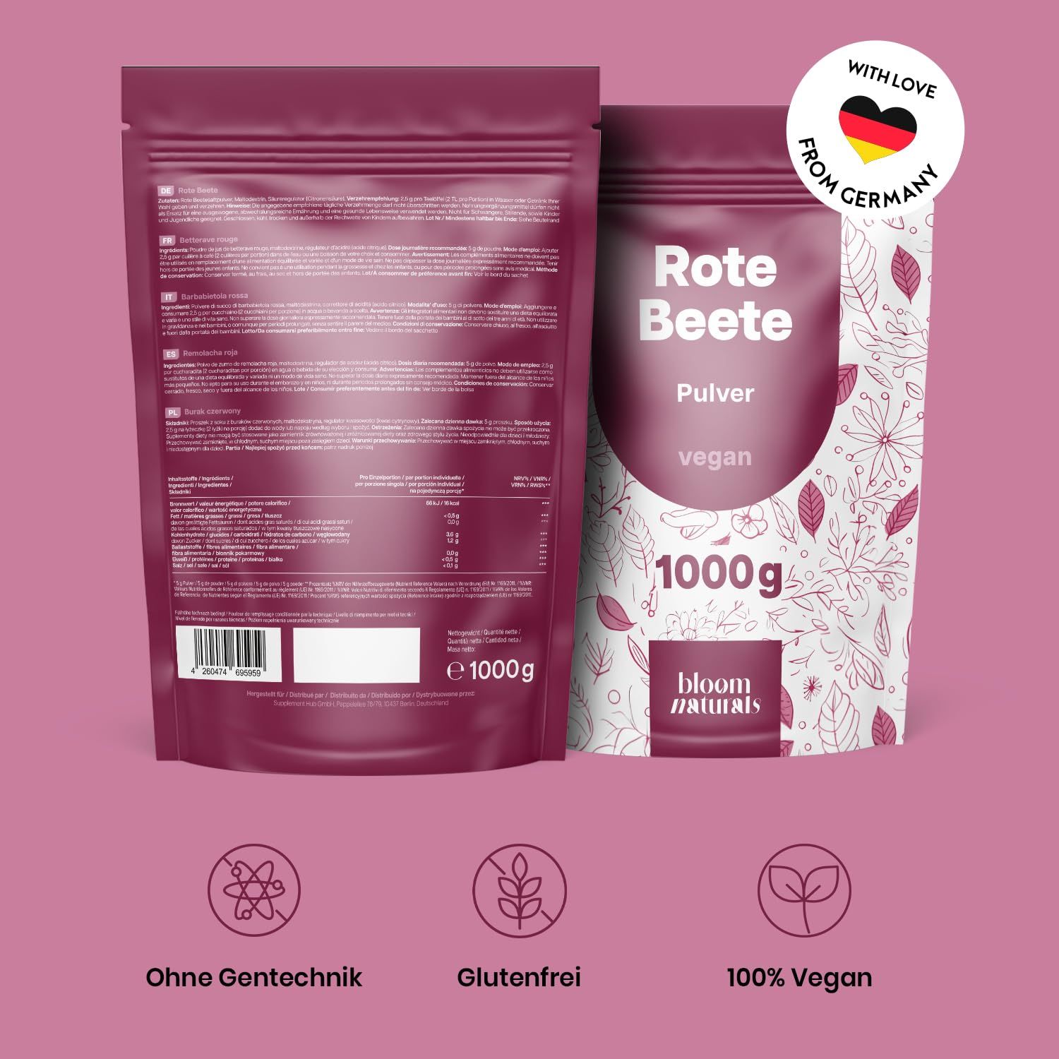 Bloom Naturals Rote Beete Pulver
