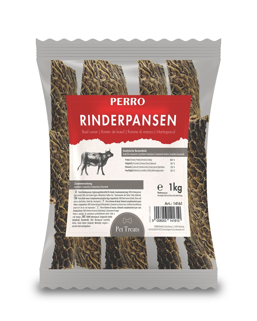 PERRO Rinderpansen - Kauartikel für Hunde