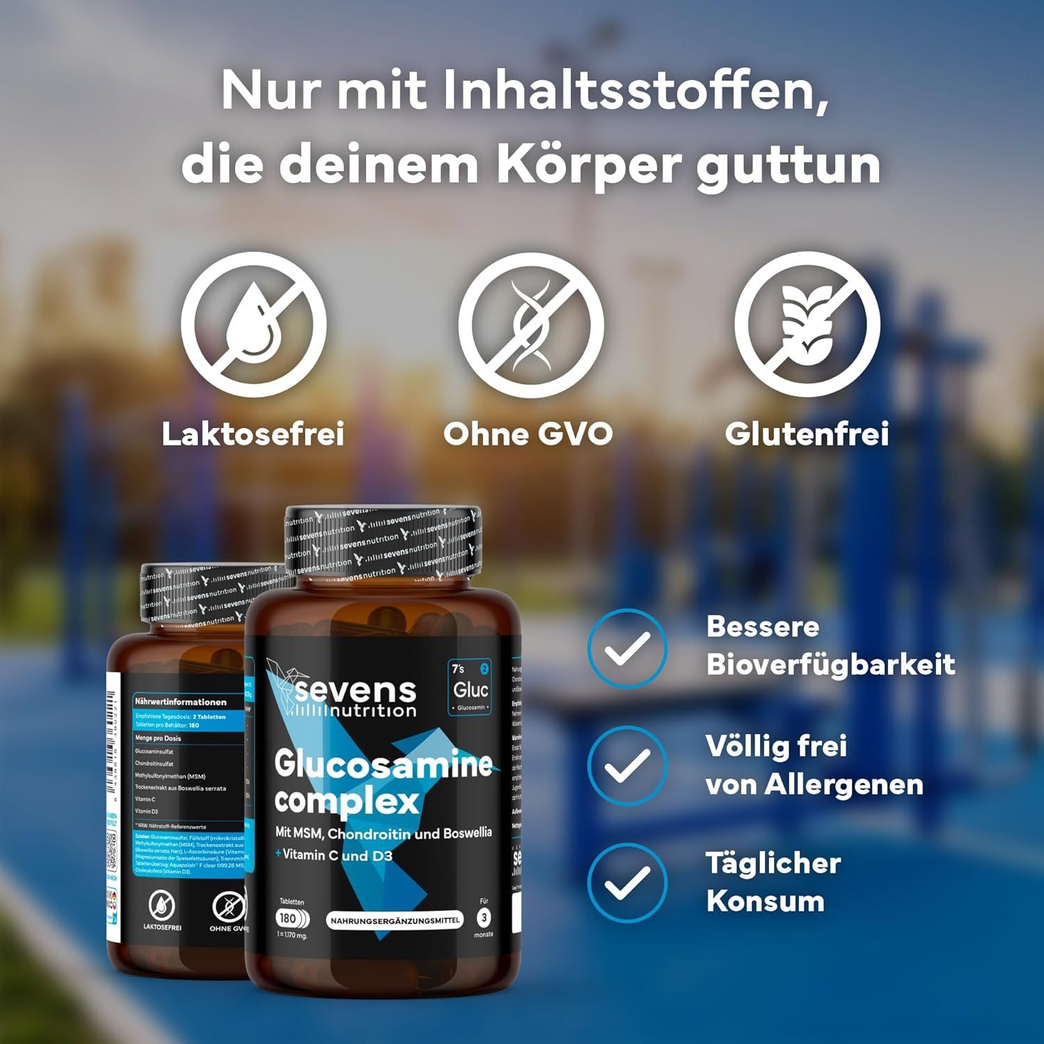 SEVENS NUTRITION Glucosamin, Chondroitin und MSM Kapseln