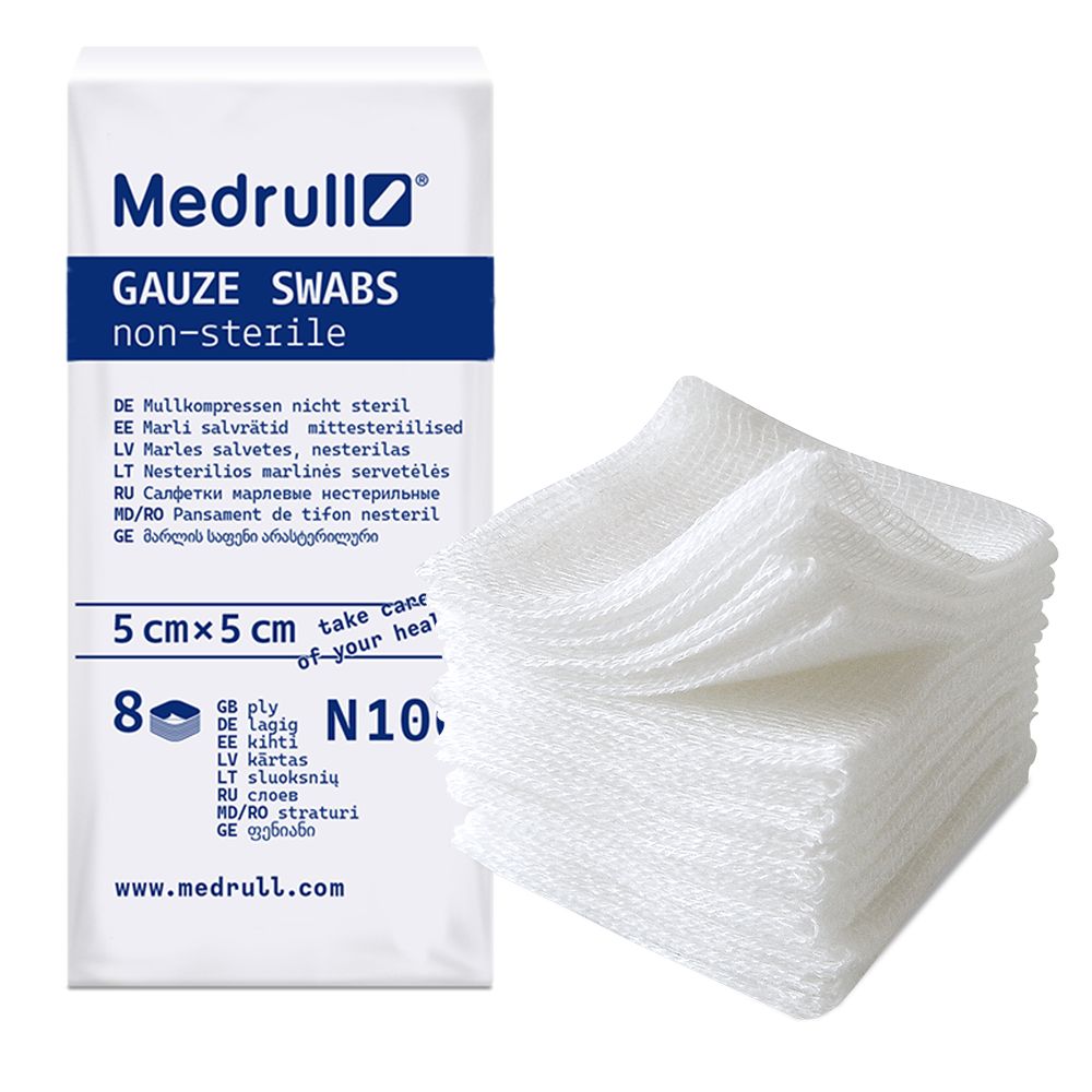 Medrull Mullkompressen 5 x cm, 8-fach 100 St