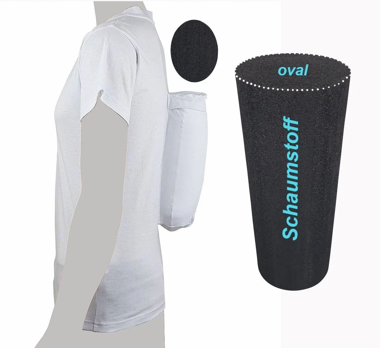 Anti-Schnarch-Shirt WK1 mit ovalem Schaumstoff-Rückenpolster