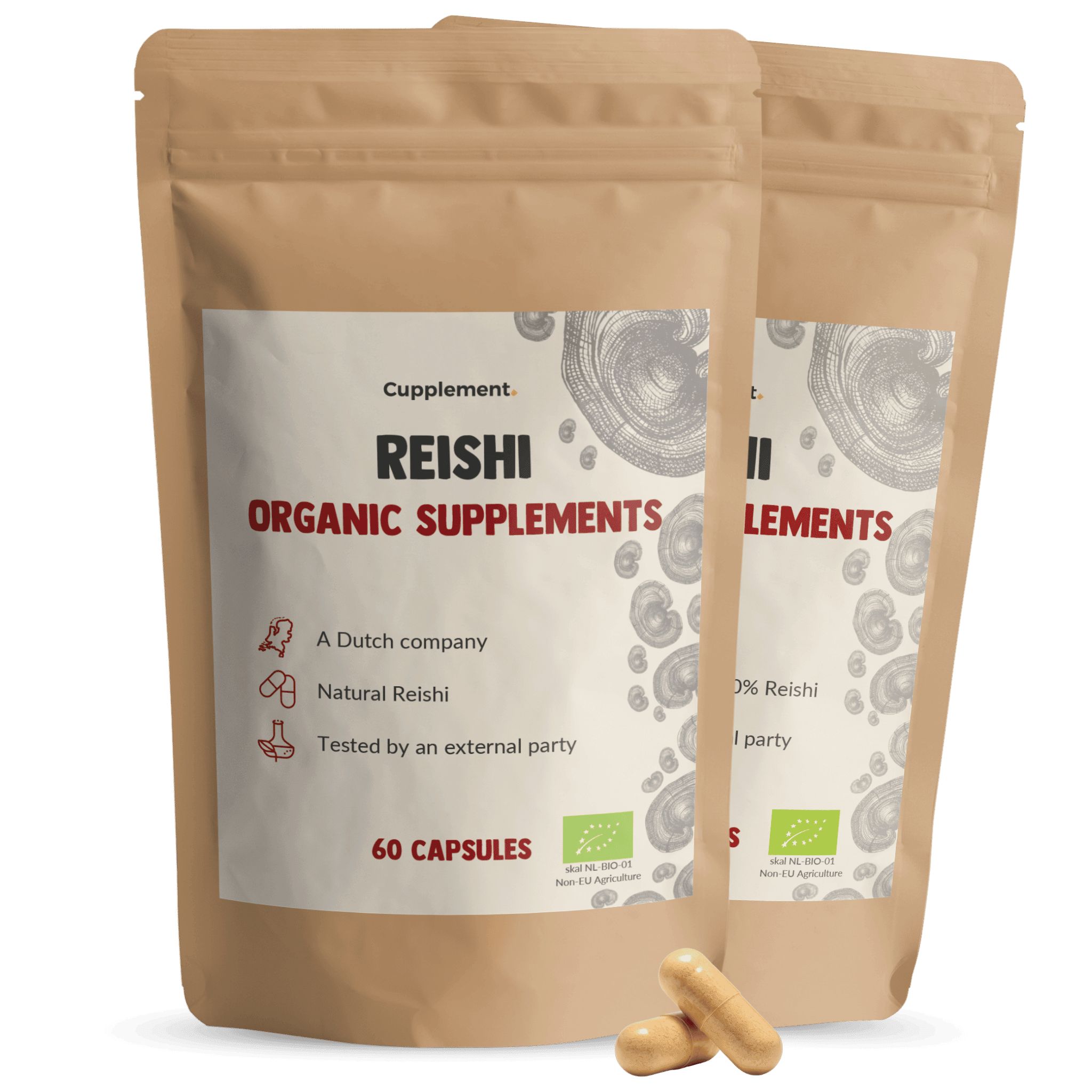 Cupplement® - Bio Reishi Kapseln 500 mg Kombipack 120 St