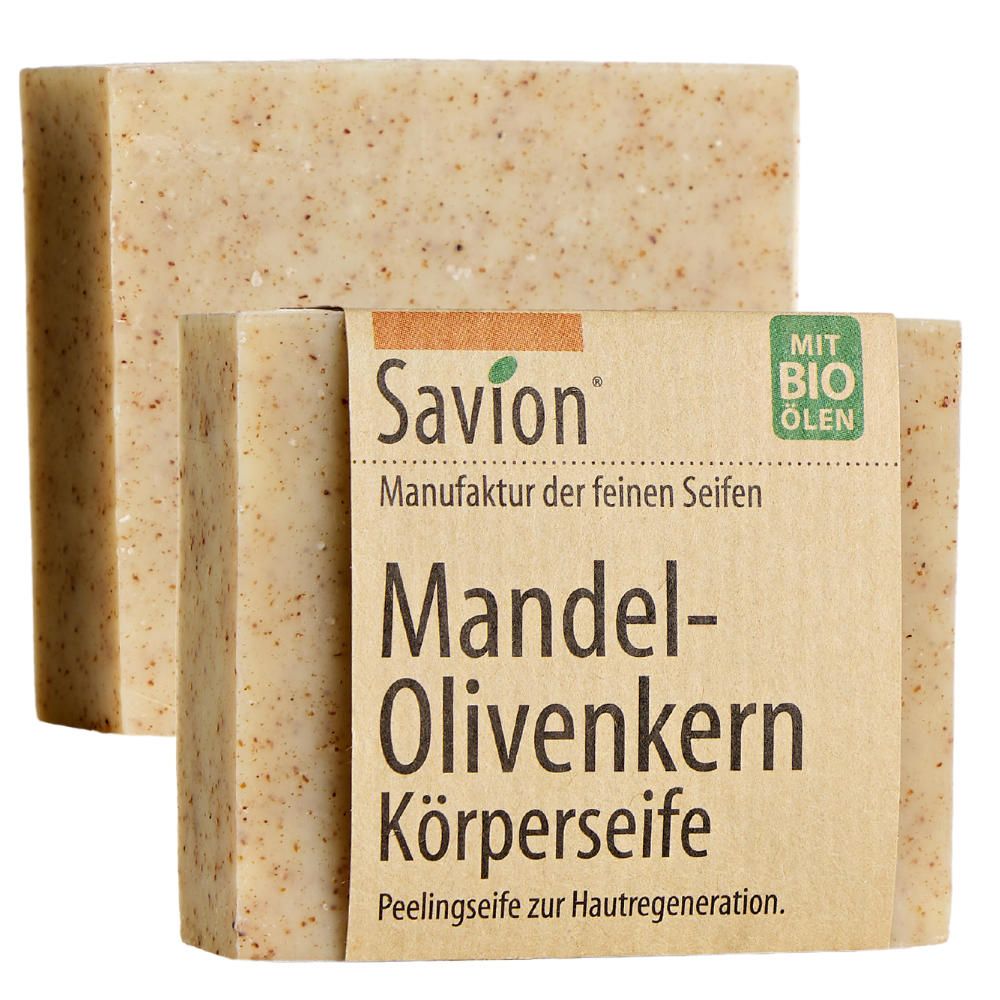 Savion Mandel-Olivenkern Körperseife und Peelingseife 80 g Seife