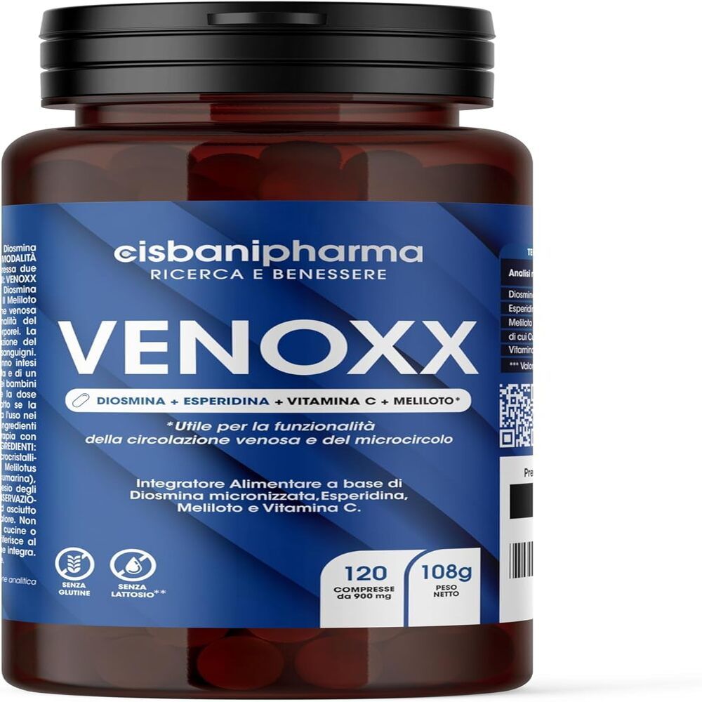 Cisbani Pharma Venoxx - Diosmina ed Esperidina per Vene varicose e circolazione