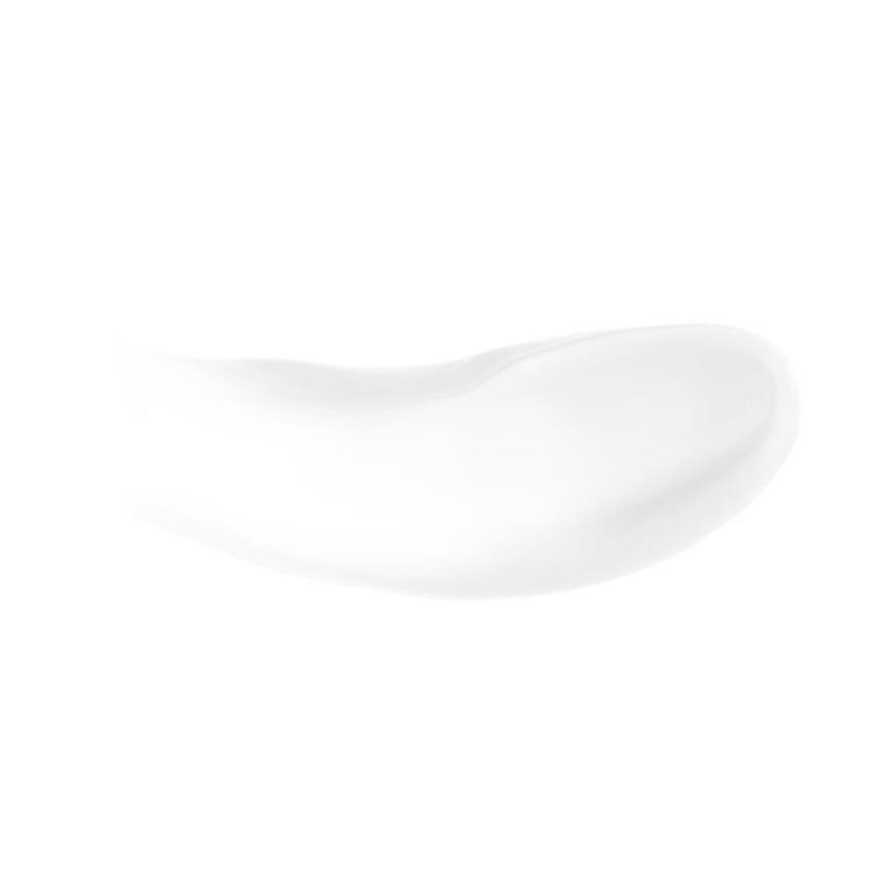 Weißes Produkt auf weißem Hintergrund. Creme oder Lotion. Keine weiteren Details sichtbar.