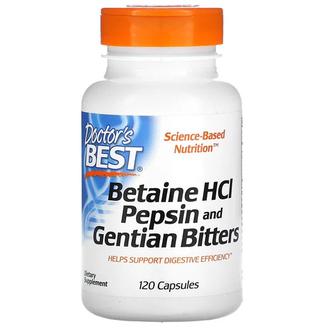 Doctor's Best Betain HCl, Pepsin und Enzianbitter 120 Pc