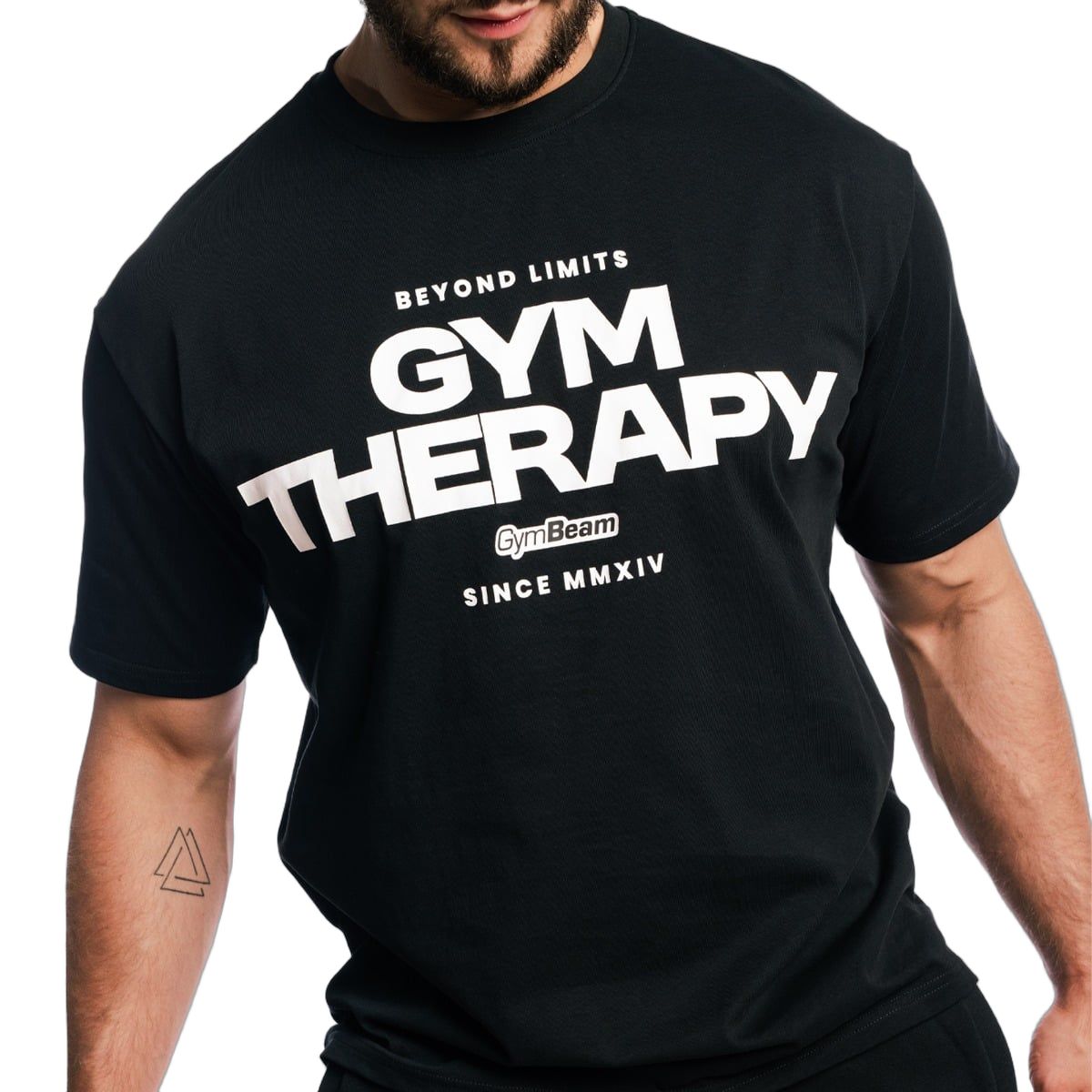 GymBeam T-Shirt Herren Gym Therapy oversized mit Kurzarm in Schwarz