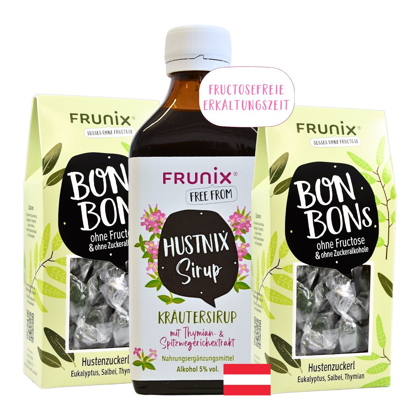 FRUNIX® HUSTNIX-Set, Kräutersirup & Hustenzuckerl