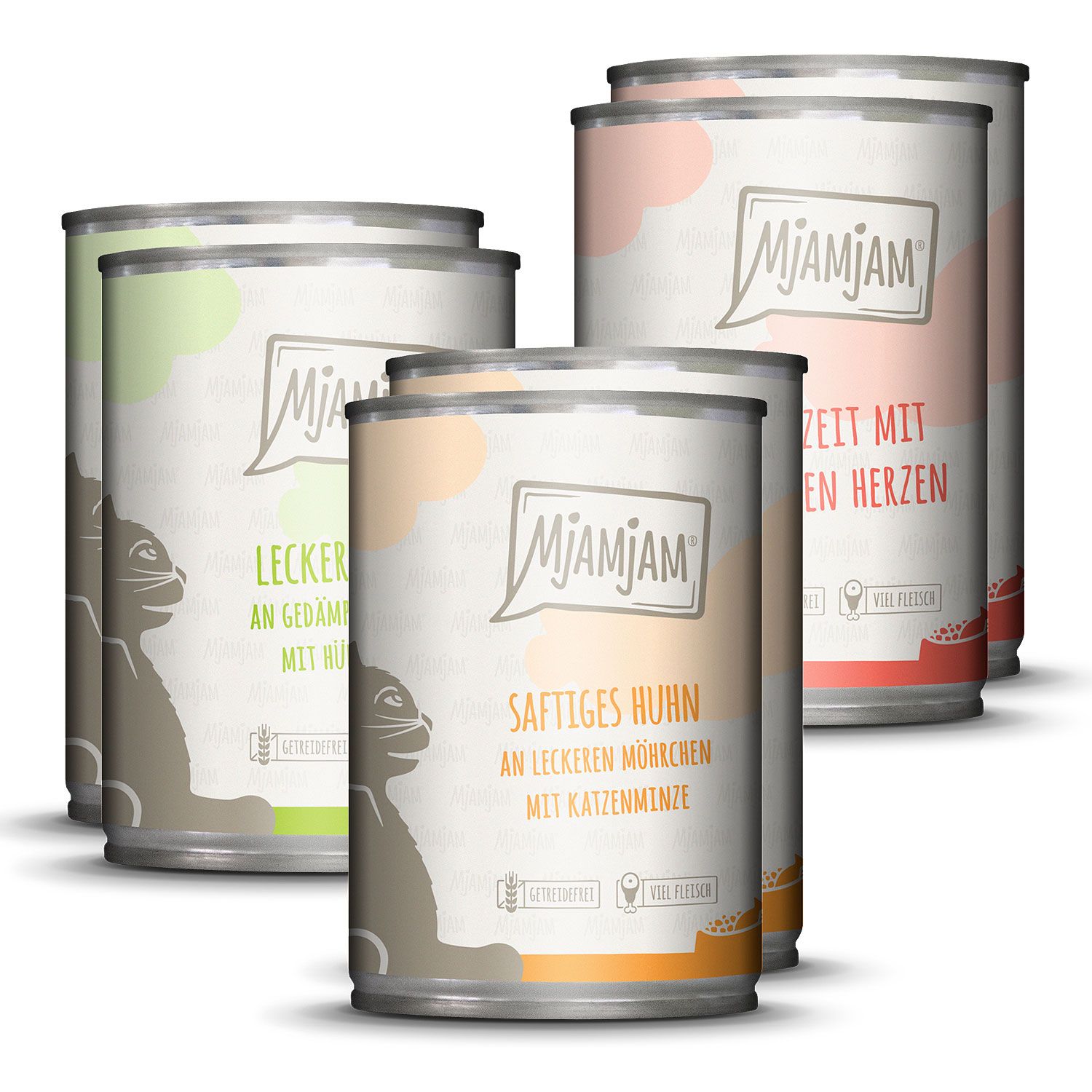 MjAMjAM - leckere Mahlzeiten Mixpaket I für deine Katze 6x400 g Futter