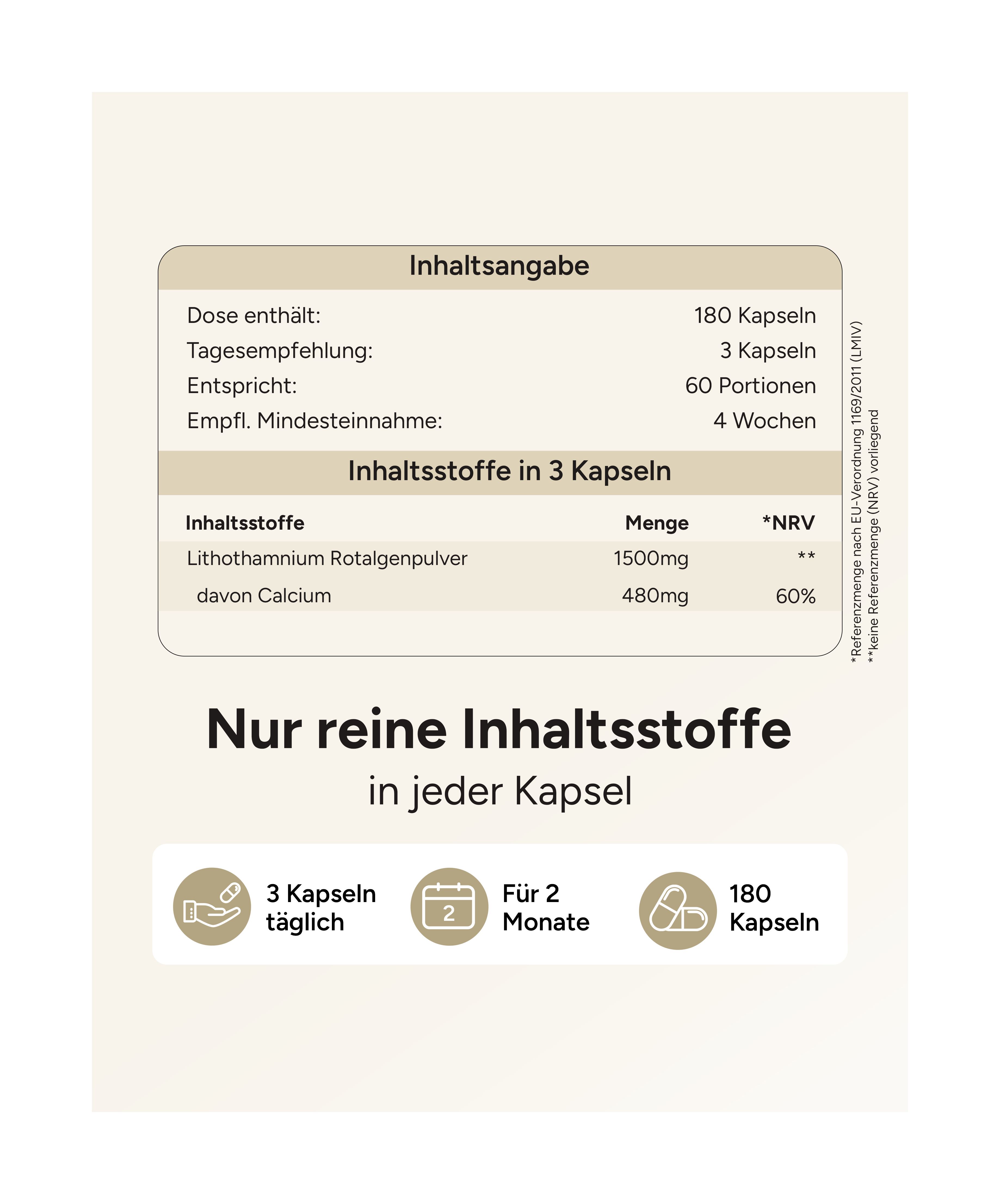 plantomol® Essentials - Calcium Kapseln pro Tag aus Lithothamnium Algen