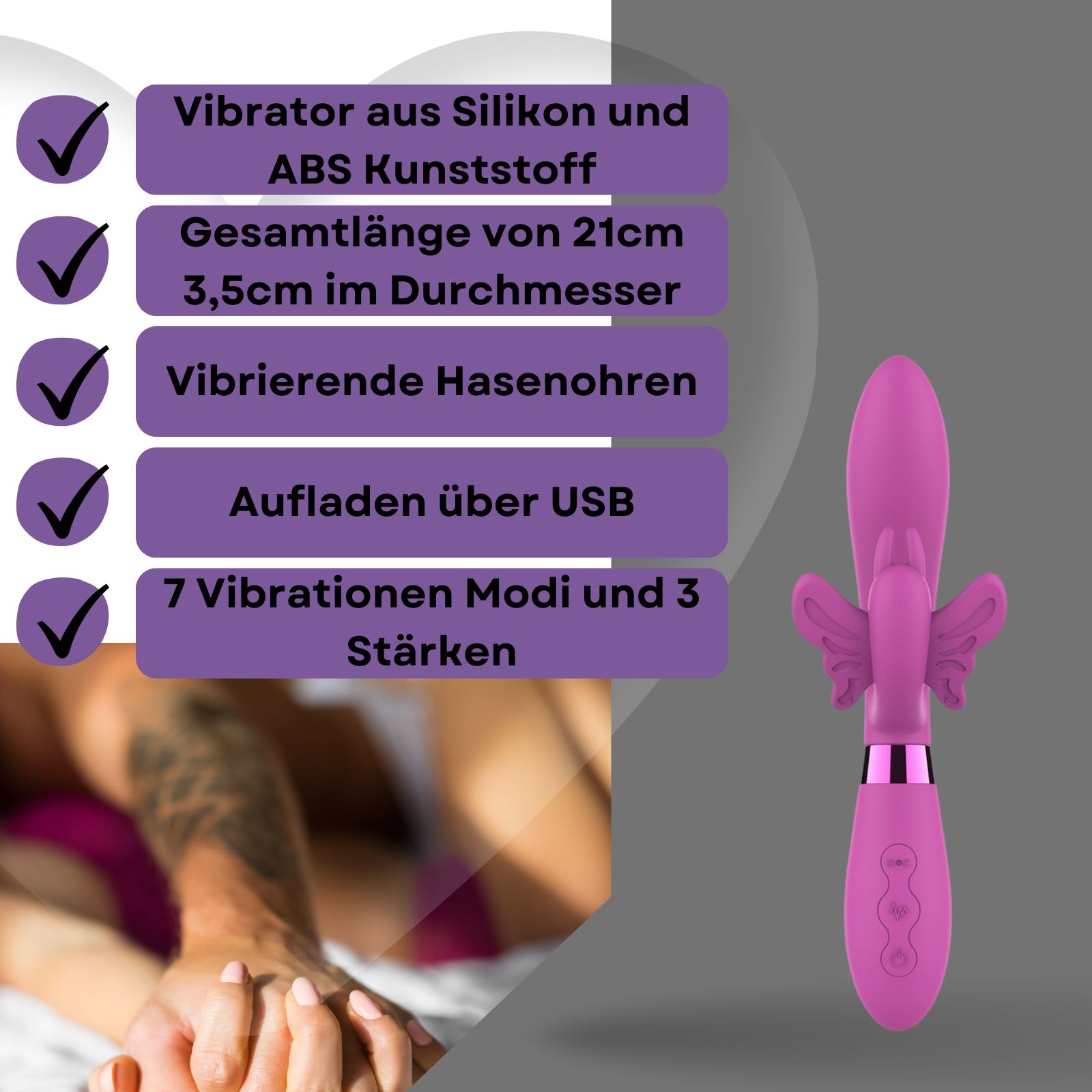 Lovelyness - Vibrator mit Hasenohren 'Farfalla' 1 St