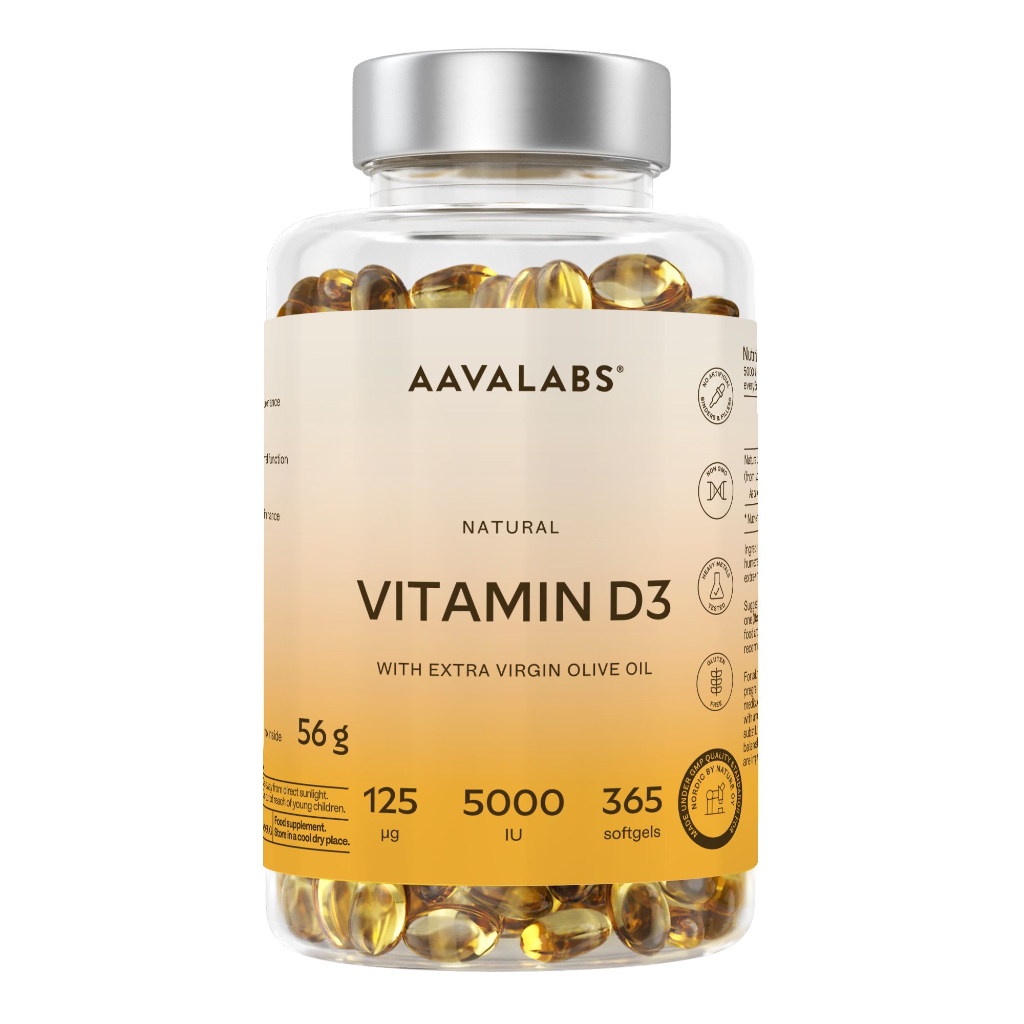 Aavalabs 5000 IE Vitamin D3 Vitamin D | Vit d3 für Muskel-, Knochen- & Zahnerhalt | Langzeitvorrat