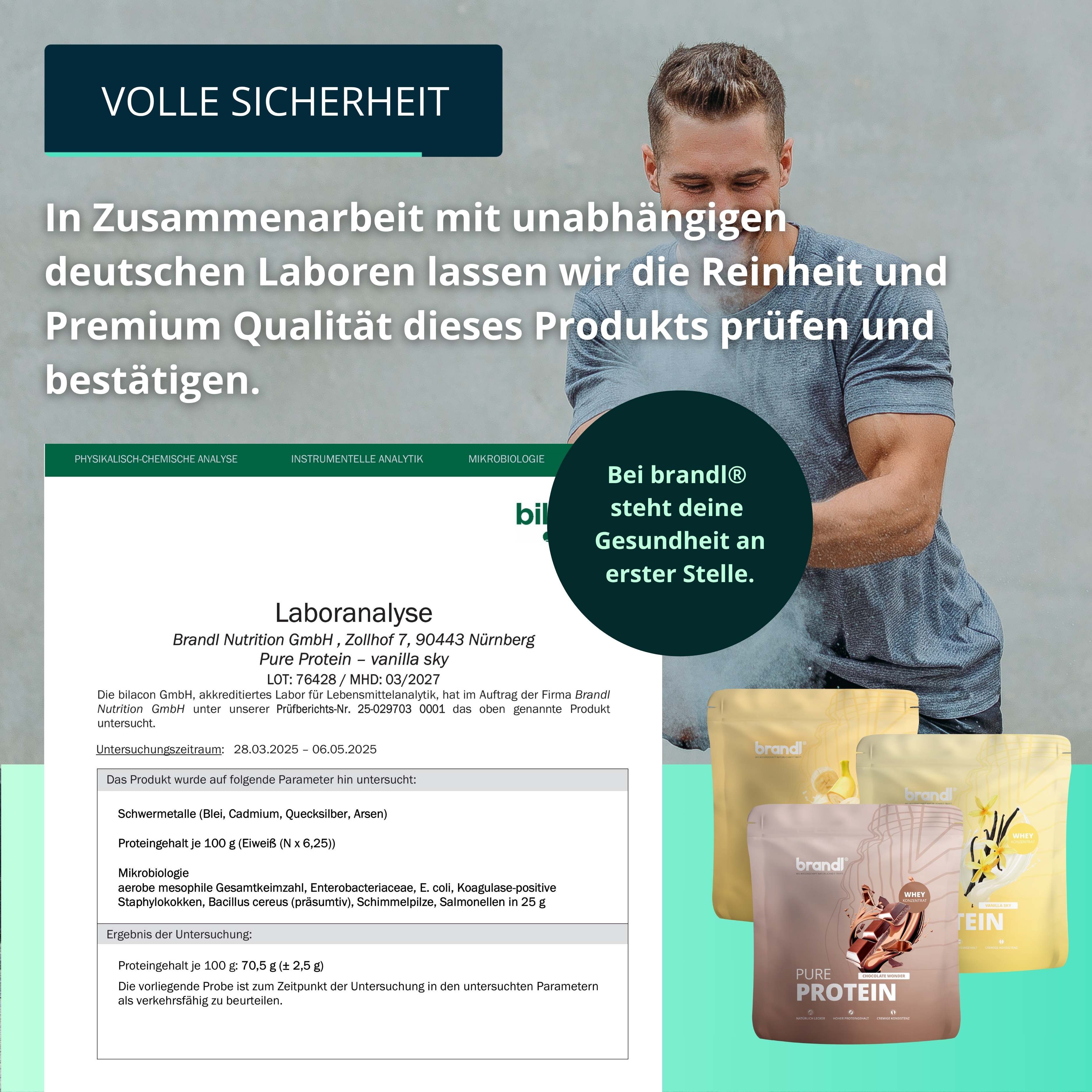brandl® Pure Protein 2.0 Proteinpulver Whey | Eiweißpulver mit natürlichem Aroma