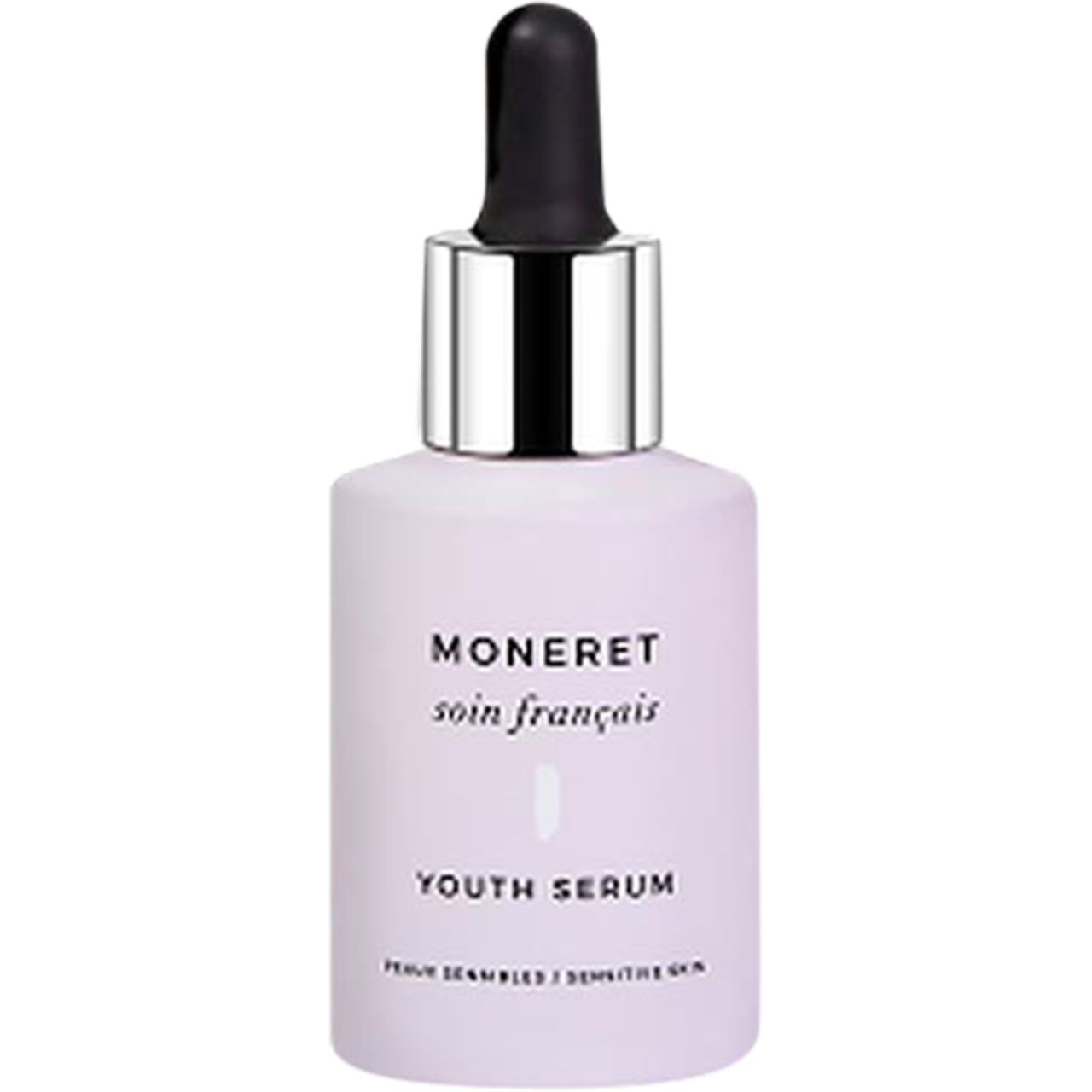 Flasche mit Pipette. Aufschrift "MONERET soin français". "YOUTH SERUM". Für sensible Haut.