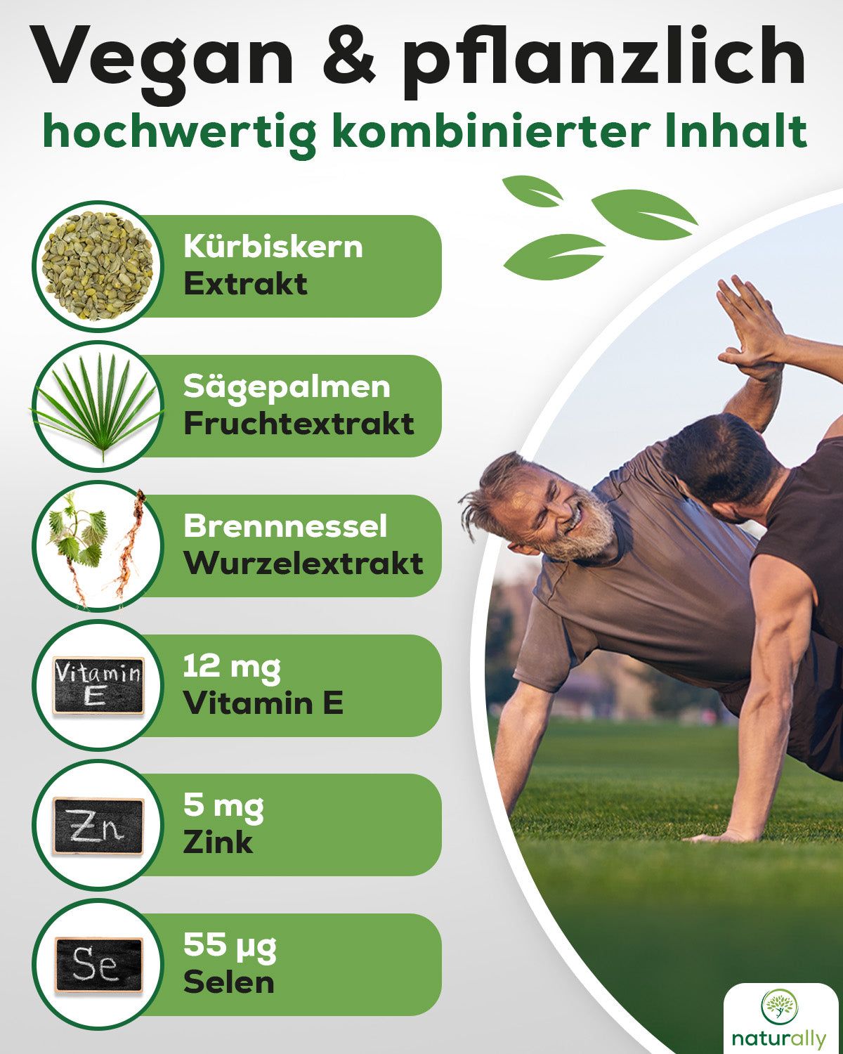 naturally Prostata Komplex Kapseln | mit Sägepalmen Extrakt, hochdosiert