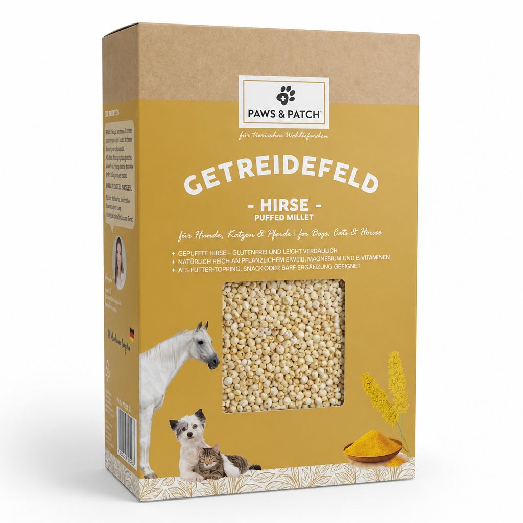 Paws & Patch Hirse gepufft für Hunde, Katzen Pferde 300 g