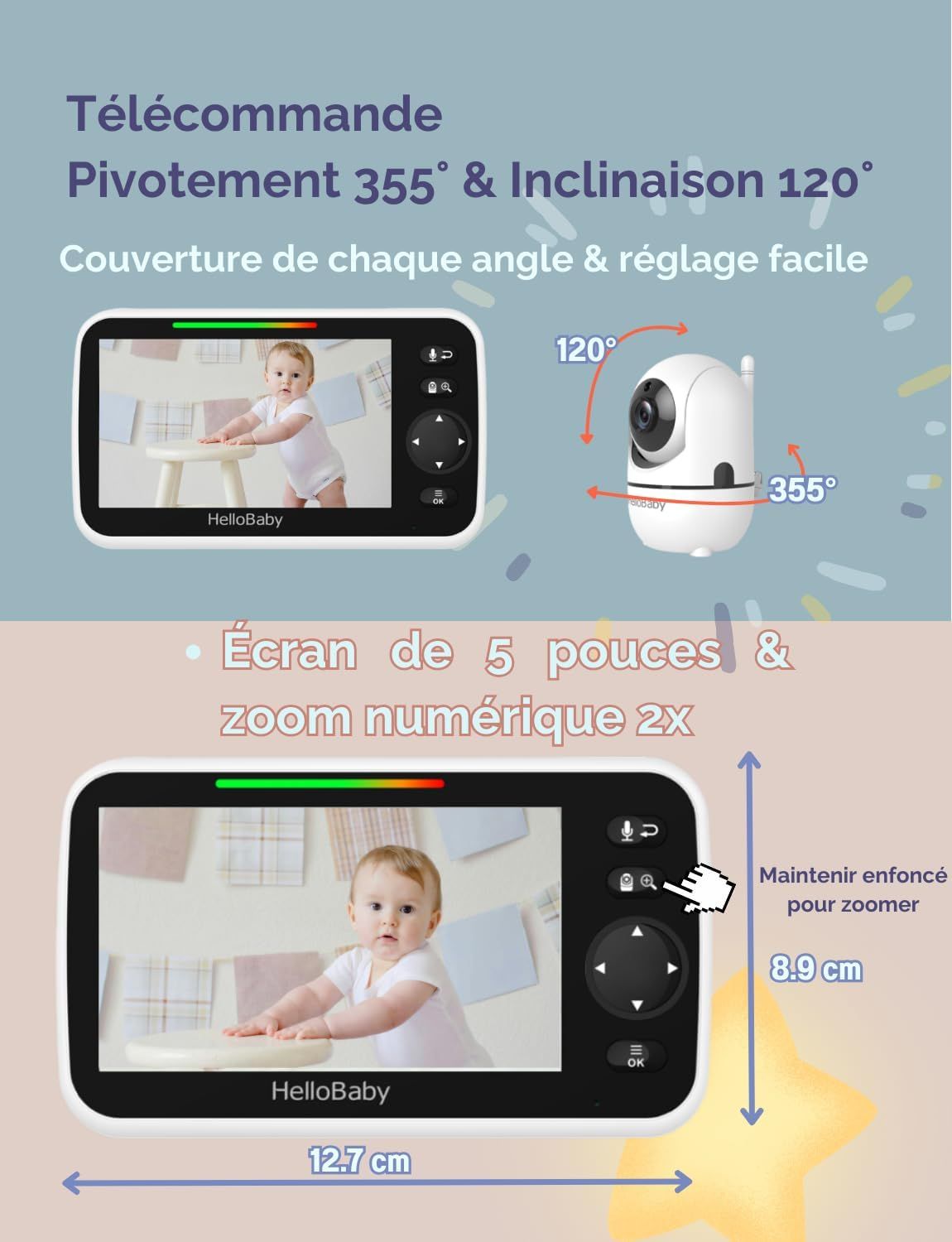 HelloBaby Babyphone mit 2 Kameras