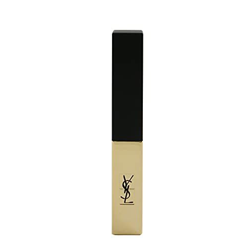 Goldfarbener Lippenstift mit schwarzem Deckel. Auf dem Lippenstift steht "Yves Saint Laurent".