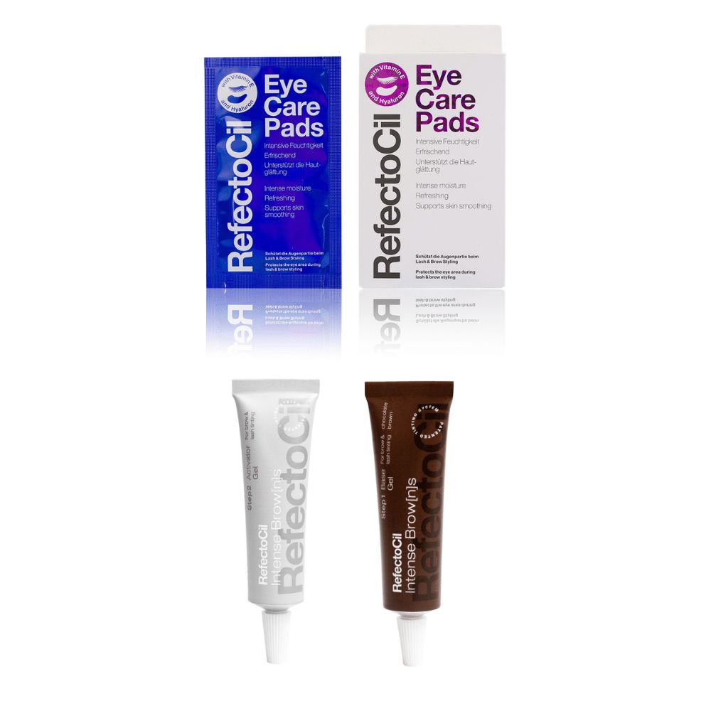 RefectoCil Base Gel Schokobraun & Intense Brow[n]s Activator Eye Care Pads Set 15 ml Creme
