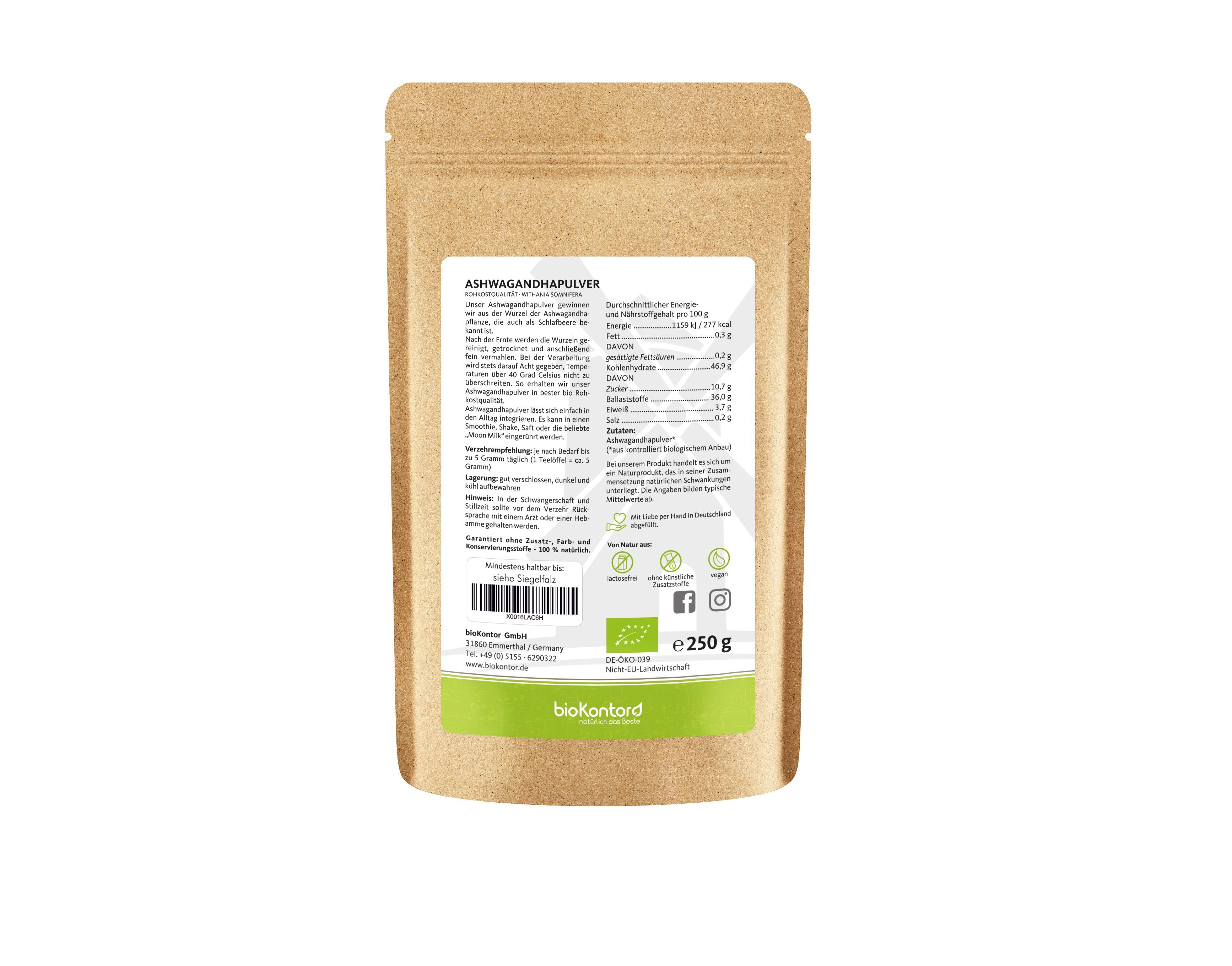 bioKontor Ashwagandhapulver 250 g Pulver