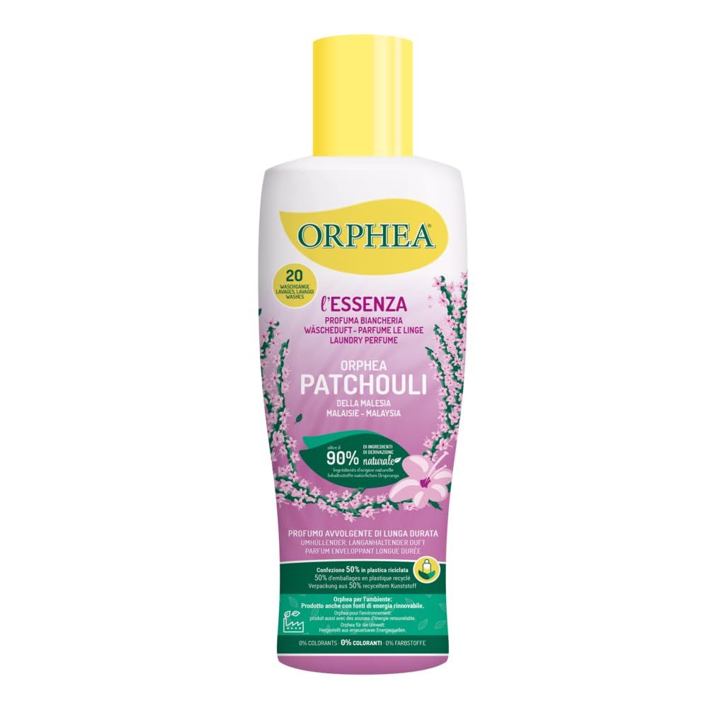 Orphea, Linea Detergenza, Essenza per Biancheria al Profumo di Patchouli, 200 ml