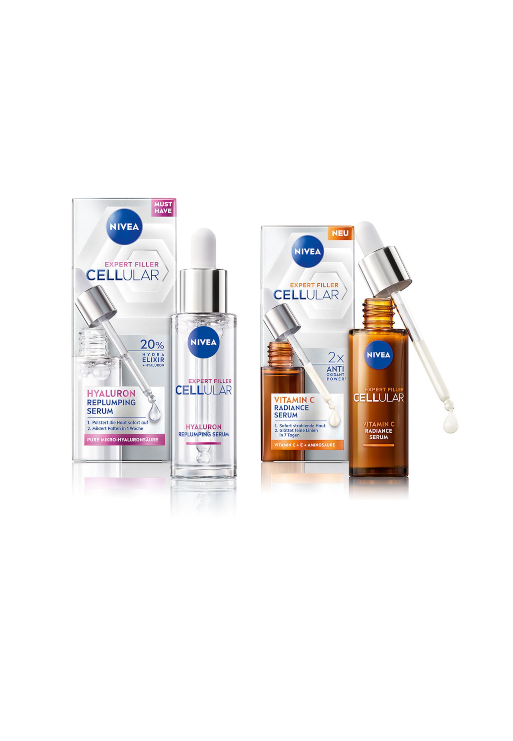 NIVEA CELLULAR Expert Filler Routine Set Hyaluron & Vitamin C Serum