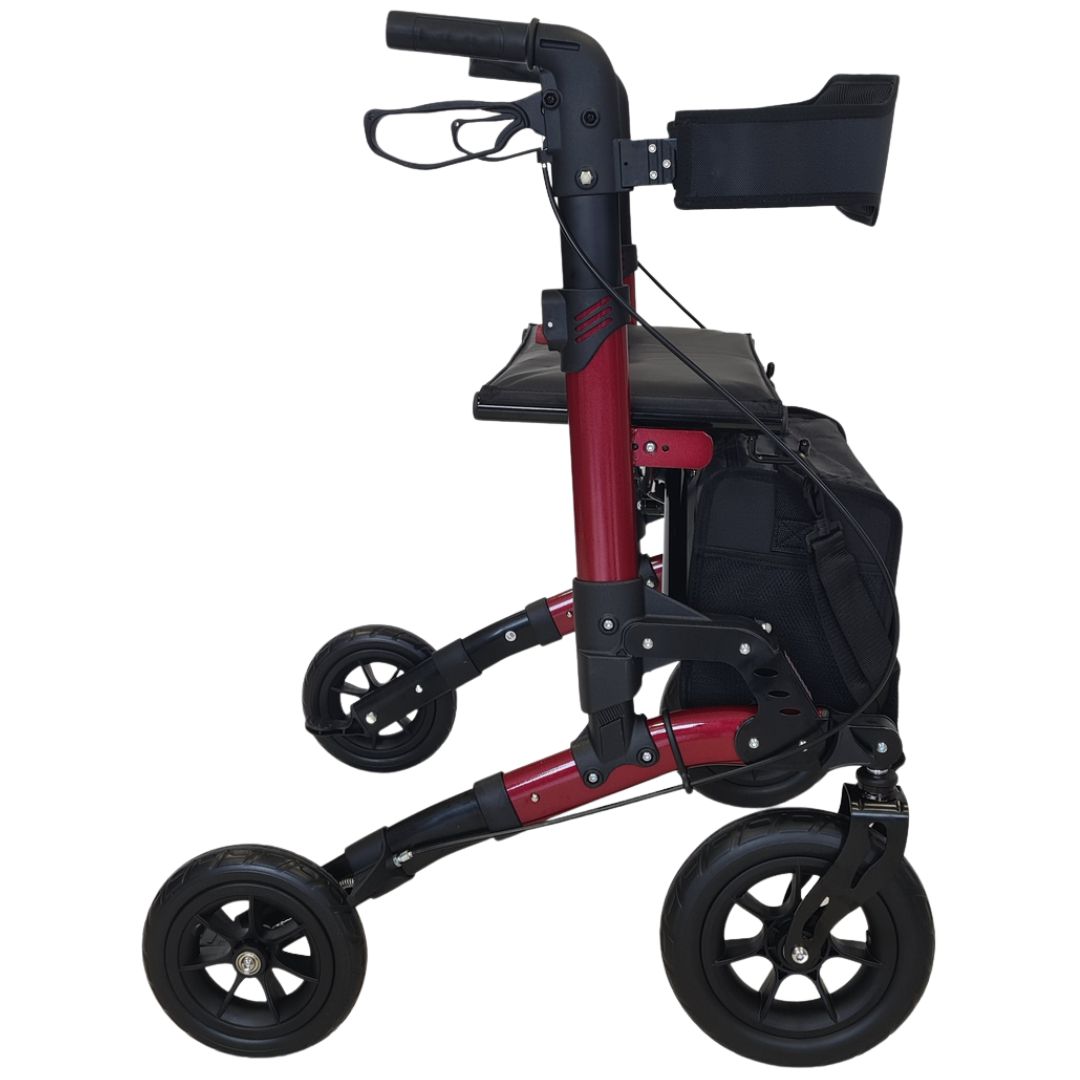 Roter abc HOME Rollator, Seitenansicht.