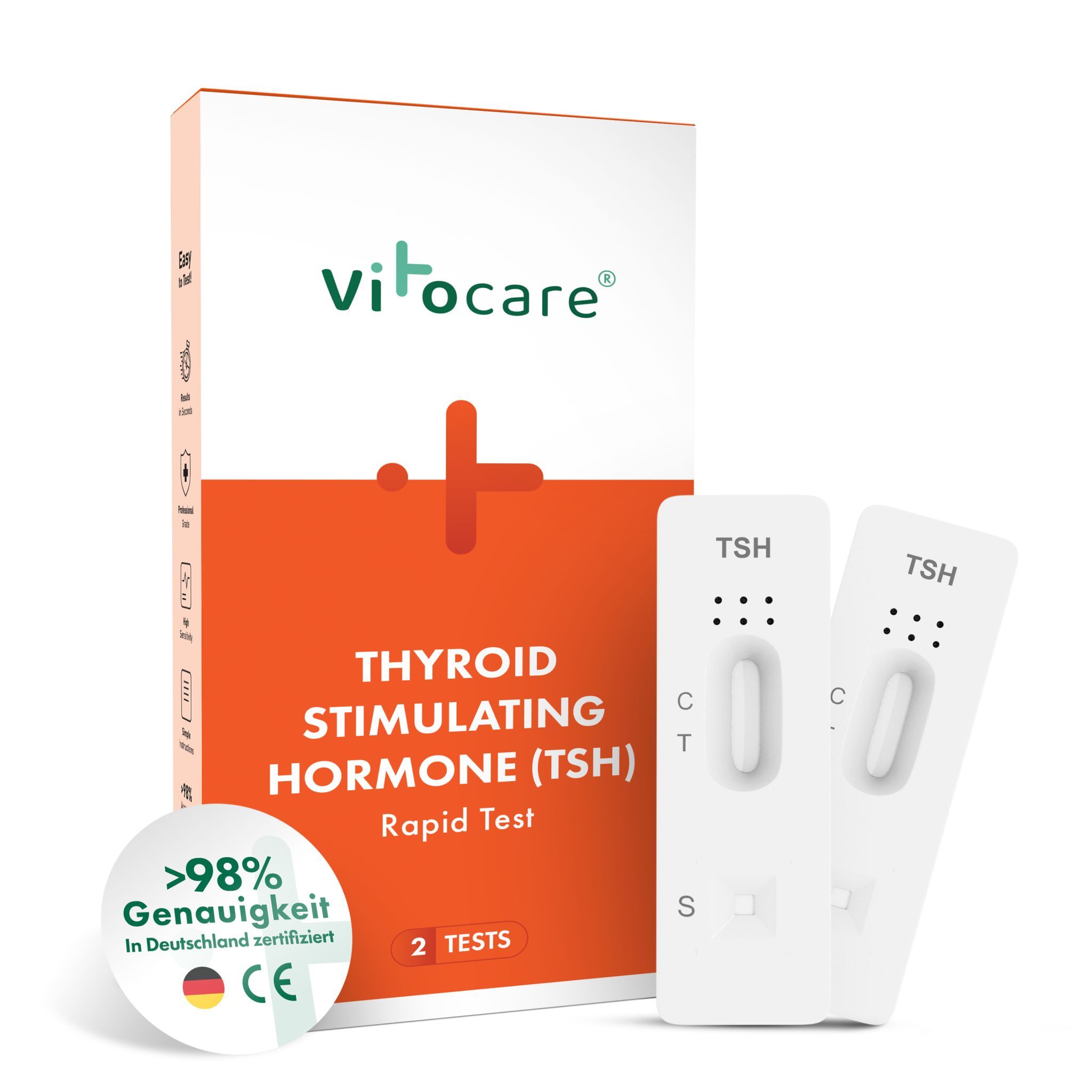 Vitocare TSH-Test – Schilddrüsen-Vorsorge Selbsttest für Zuhause 2 St