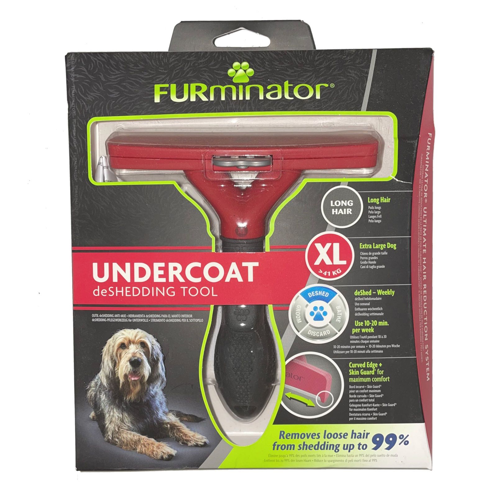 FURminator für langhaarige sehr große Hunde, deShedding-Pflege Werkzeug - XL