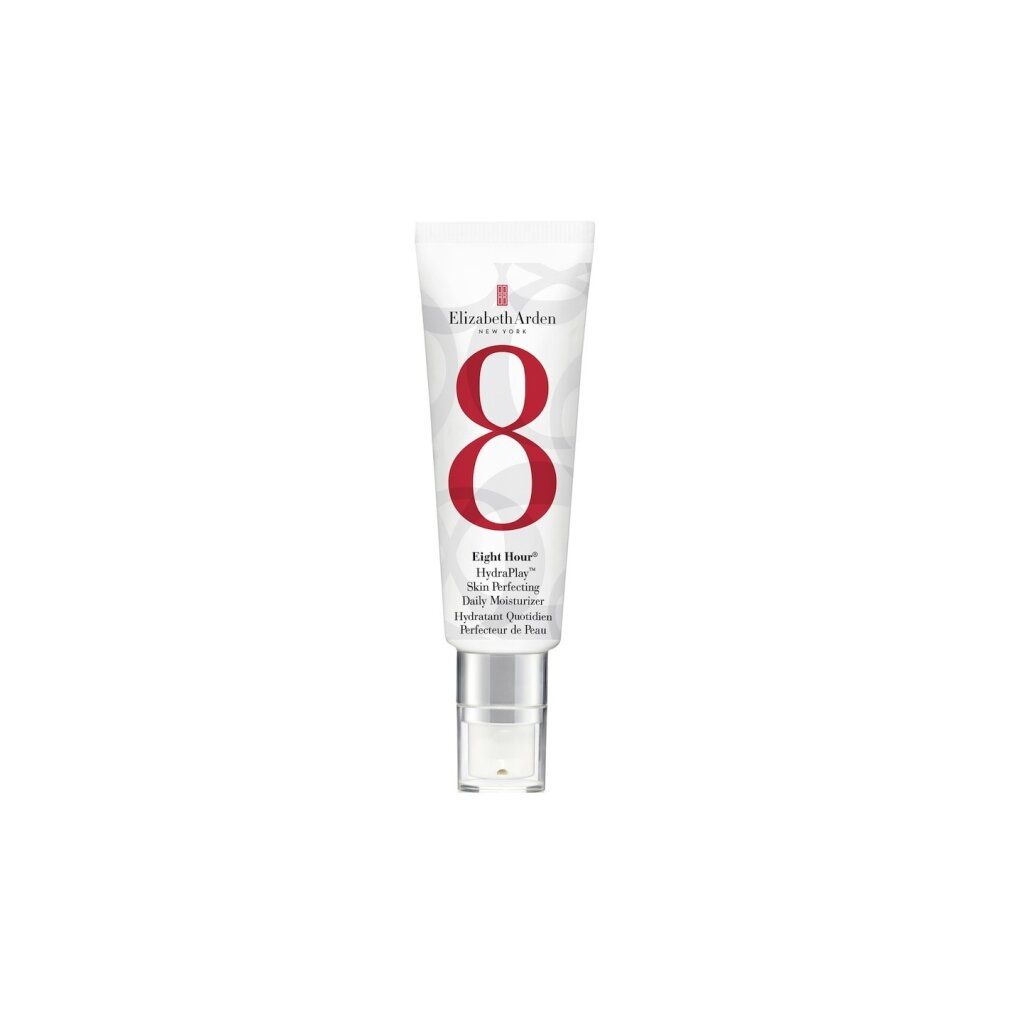 Weiße Tube mit roter '8' und Schriftzug 'Elizabeth Arden'. Produktname und Text darunter.