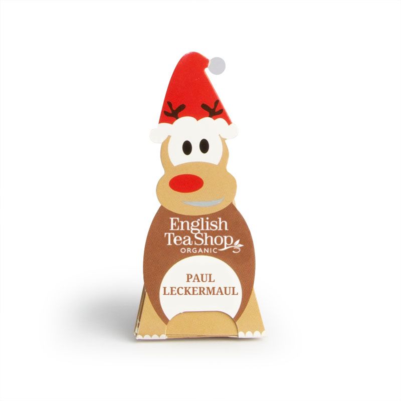 ETS -Weihnachtsgeselle Rentier "Paul Leckermaul", BIO-Tee, 1 Pyramidenbeutel