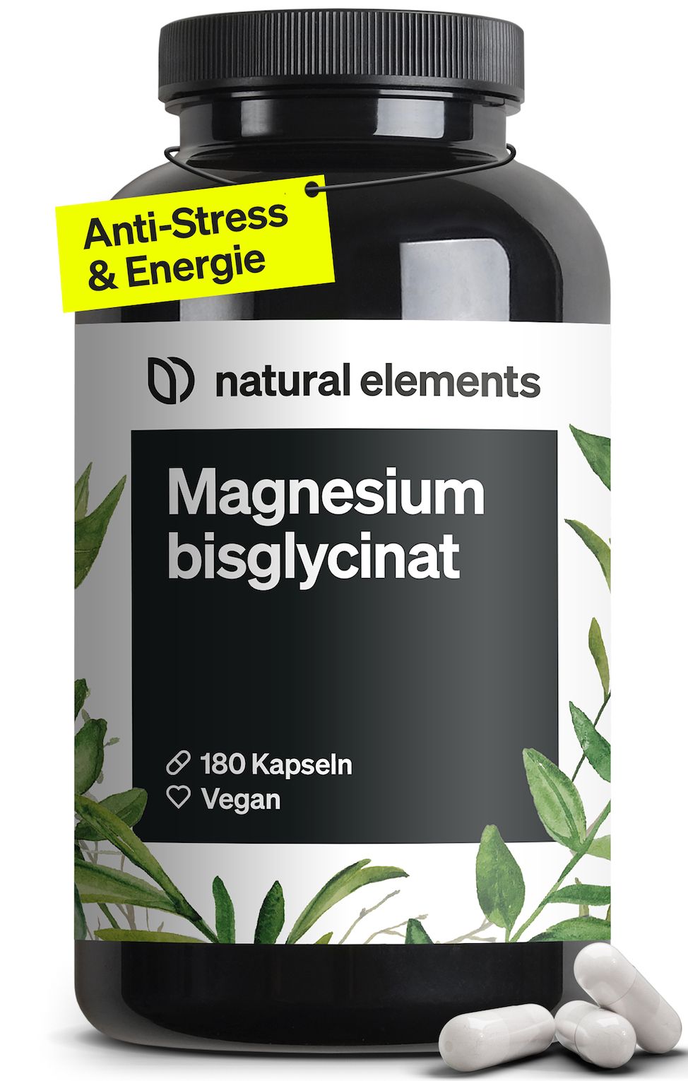 Natural Elements Magnesio Bisglicinato ad alto dosaggio, vegano