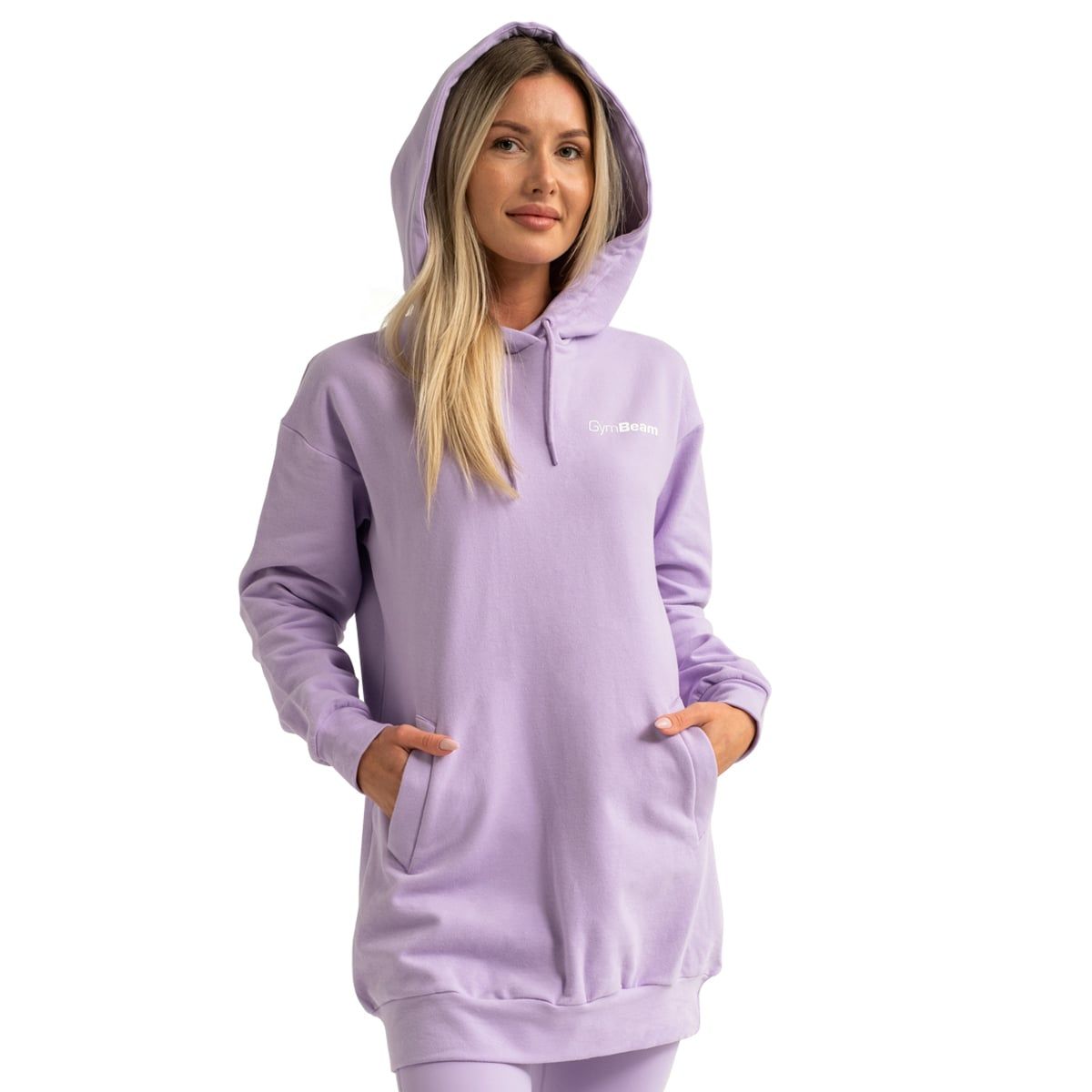 GymBeam Hoodie Damen Longline regular mit Kapuze Lavender 1 St
