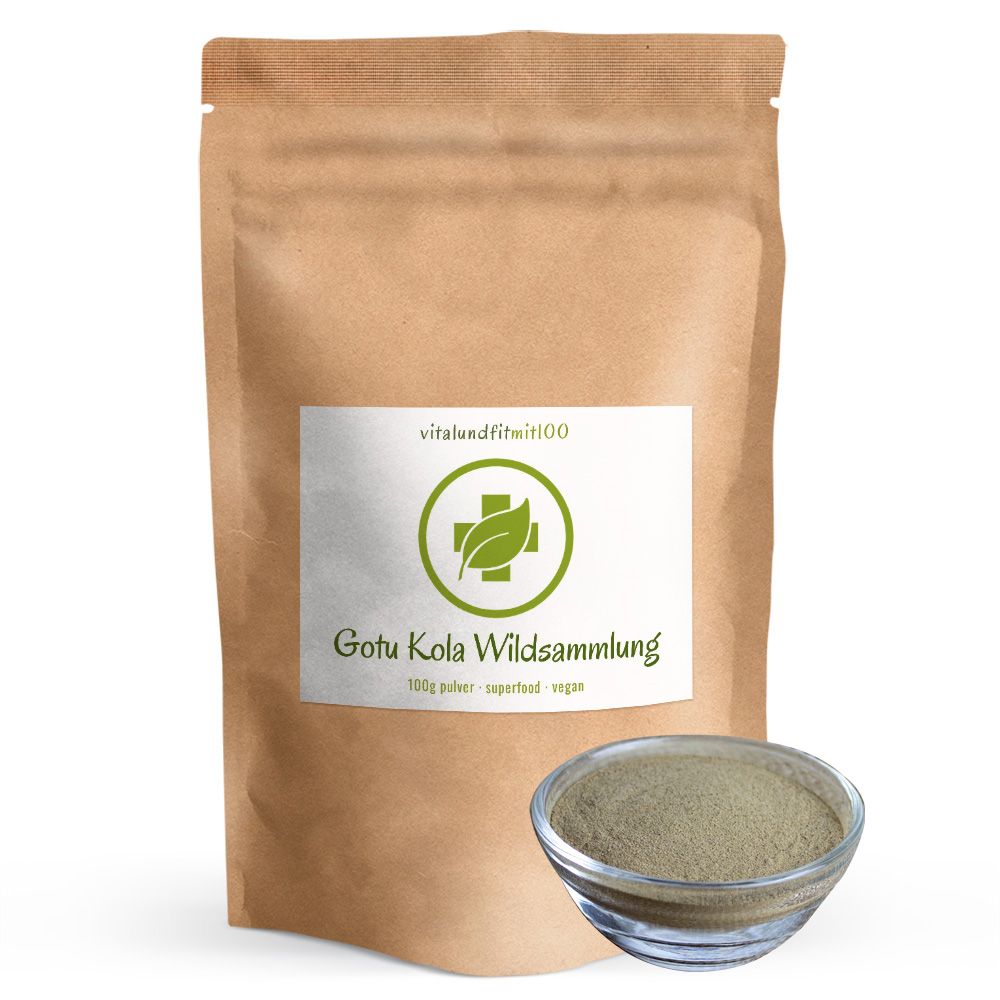 vitalundfitmit100® Gotu Kola Pulver Wildsammlung 100 GR