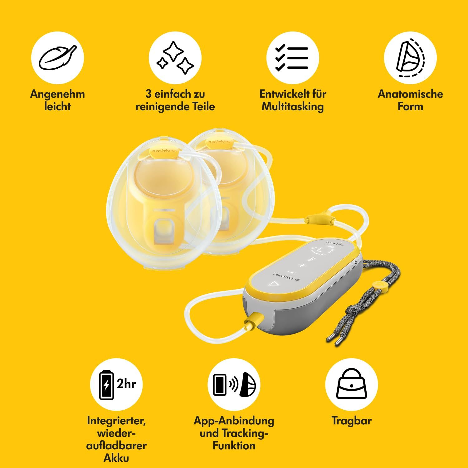 MEDELA Milchpumpe FREESTYLE + Gratis-Set eins nutzen, eins spülen
