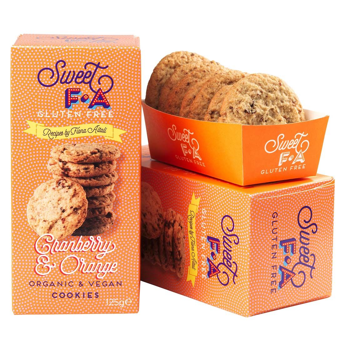 Sweet FA glutenfreie vegane Bio Kekse Cranberry & Orange