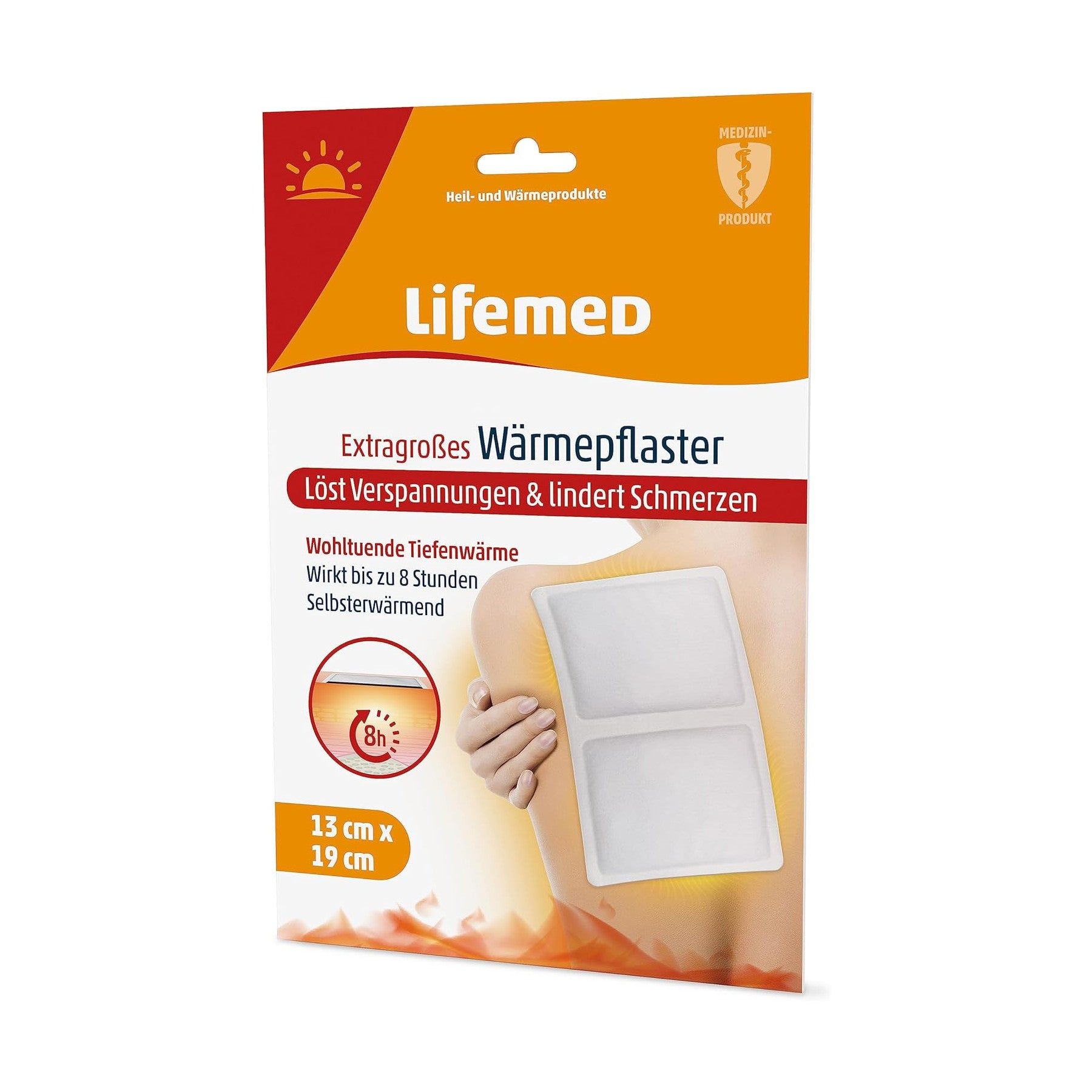 Lifemed Wärmepflaster extragroß, 19 cm x 13 cm, weiß, 3er Pack 4x3 St