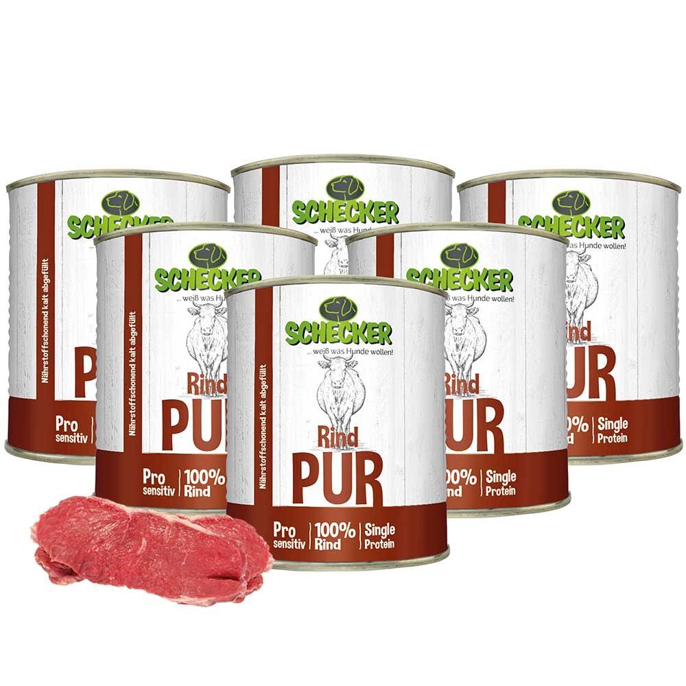 Schecker Nassfutter - 100% Rind PUR