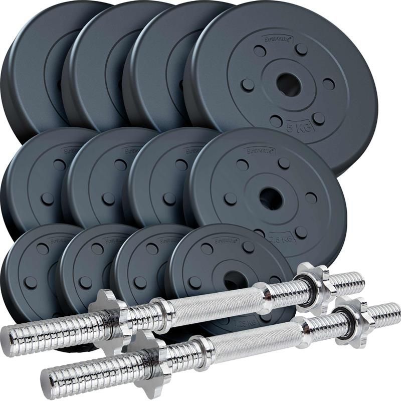 ScSPORTS® Kurzhantelset 40 kg Kunststoff 2xKH extralang