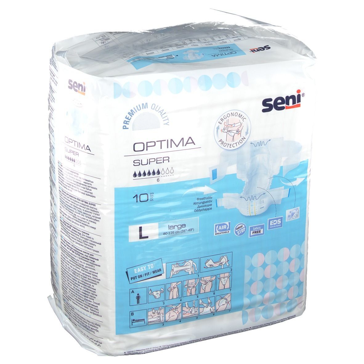 SENI Optima Super Vorlage mit Hüftbund Größe L