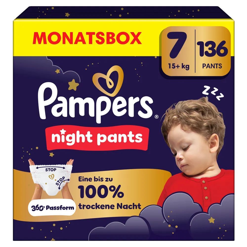 Pampers Night Pants Gr.7 Windeln Monatsbox 136 St