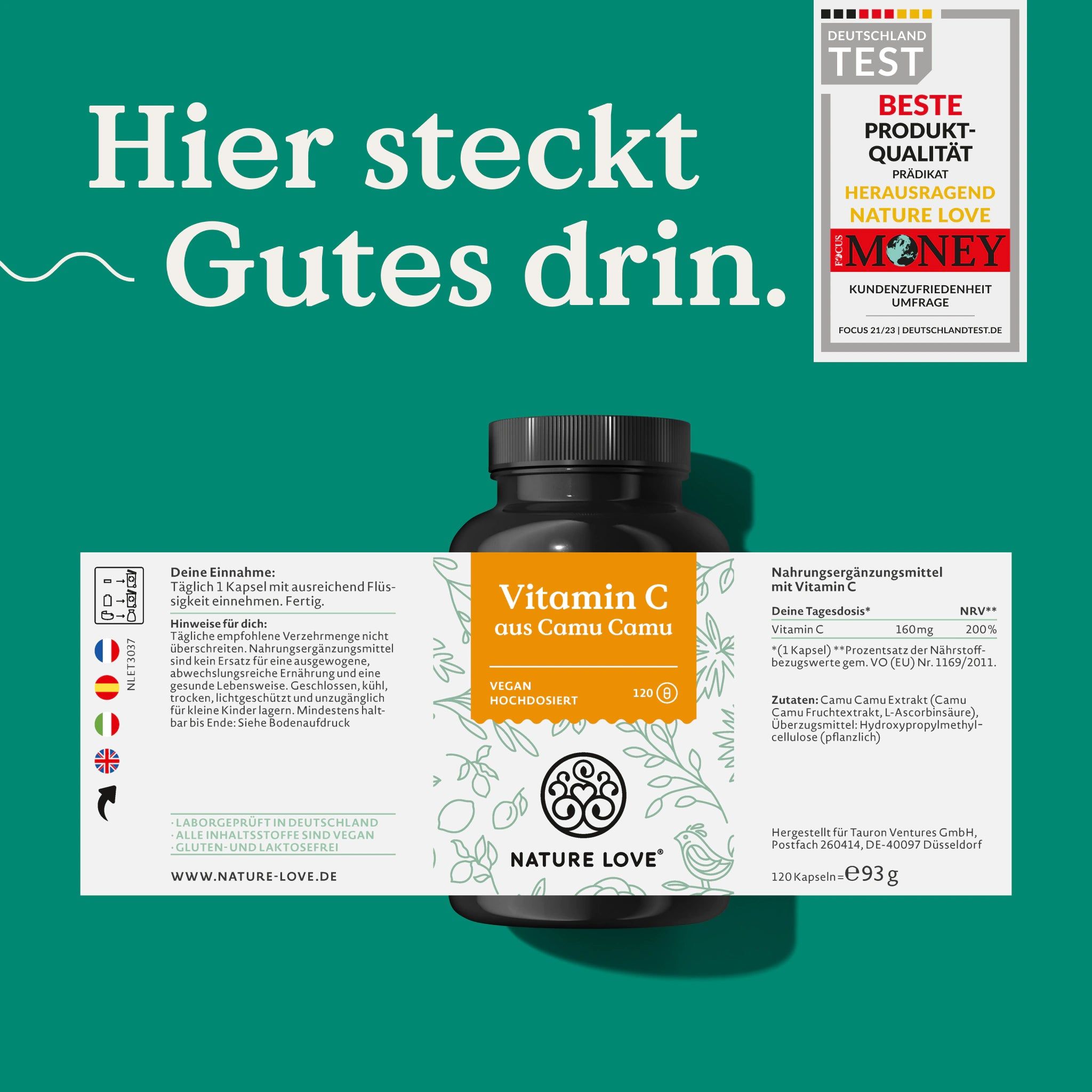 NATURE LOVE® Vitamin C aus Camu Camu-Extrakt