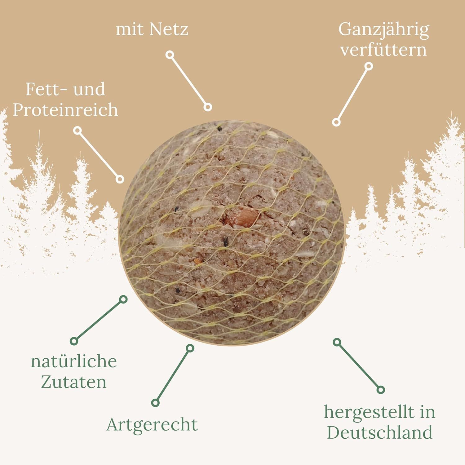 Orni Riesen Meisenknödel mit Insekten | Leckerer Insektenknödel mit Netz zum Aufhängen