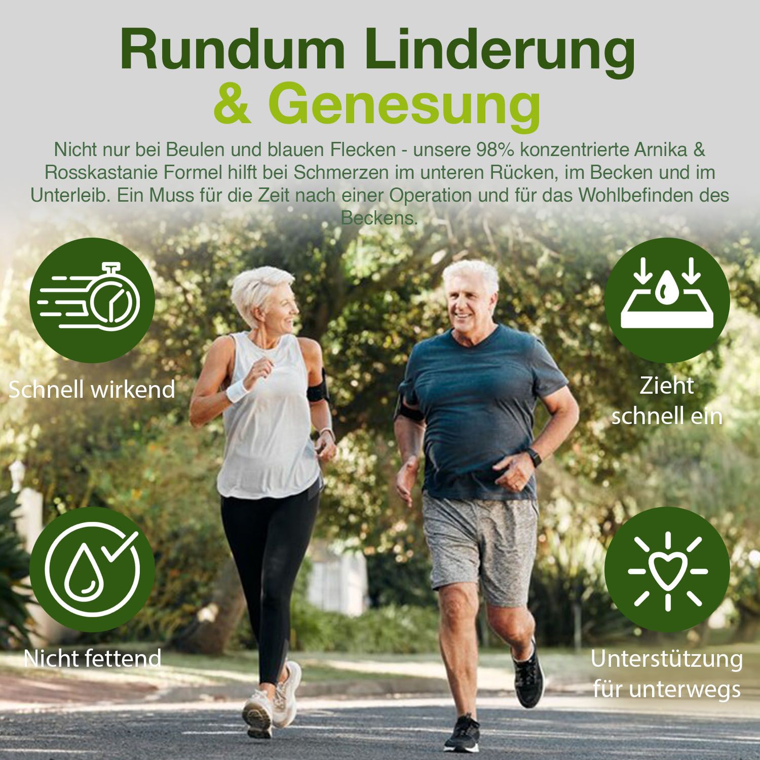 H4H Naturals® Arnika Salbe & Pferdesalbe Gel Linderung bei Knie, Gelenk, Nacken & Muskel