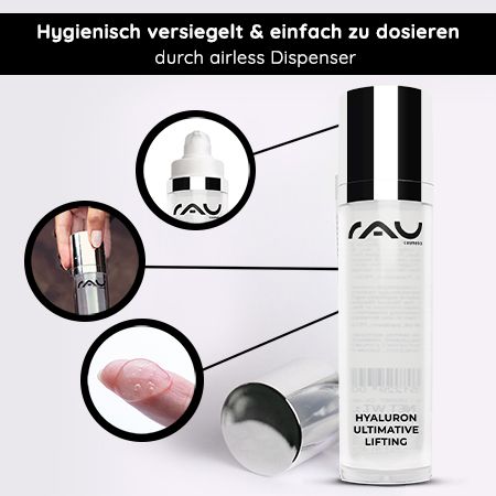 RAU Cosmetics Hyaluron Ultimative Lifting Anti Aging Gel für Frauen und Männer bei Falten im Gesicht